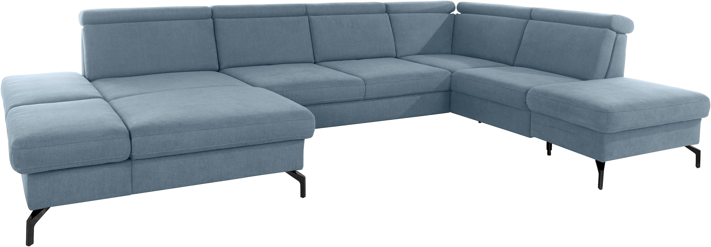 sit&more Wohnlandschaft »Brisbane U-Form«, Fußhöhe 15 cm, inklusive Sitztiefen-, Armteil- und Kopfteilverstellung