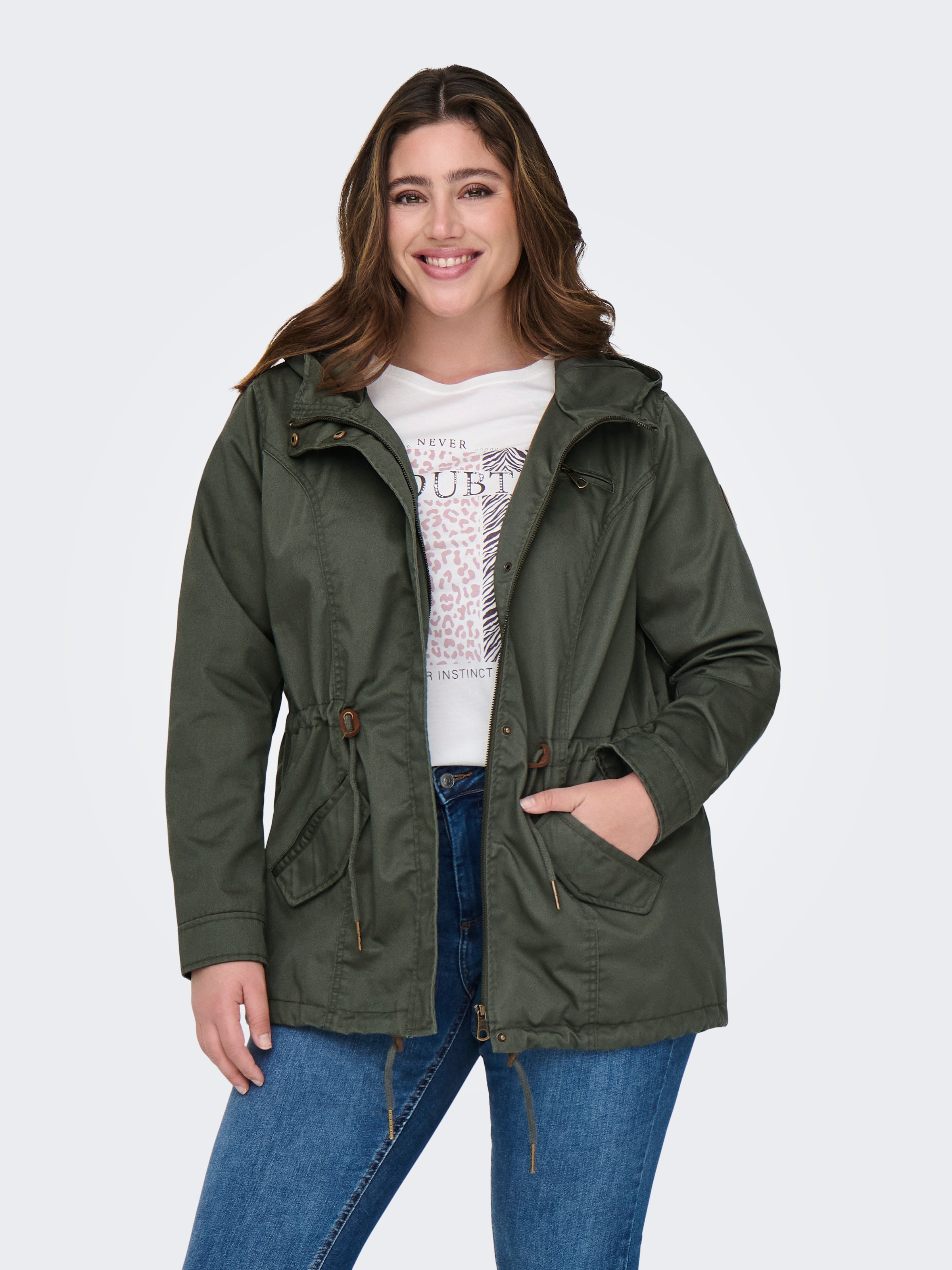 ONLY CARMAKOMA Parka »CARLORCA SPRING CANVAS PARKA OTW NOOS«, mit Kapuze