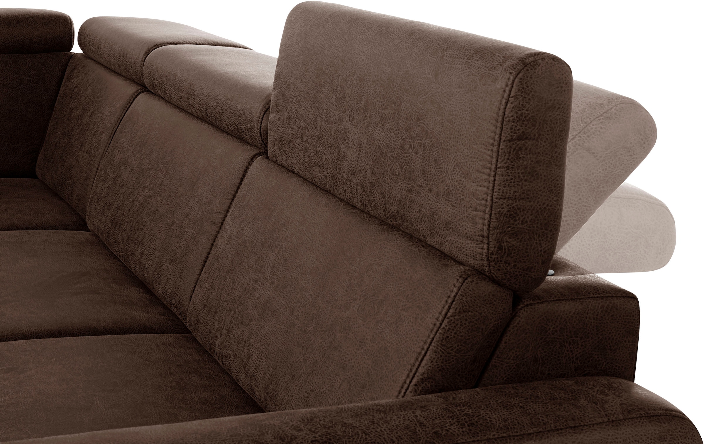 sit&more Ecksofa »Bologna L-Form« Kopfteilverstellung, wahlweise mit Bettfunktion und Schubkasten