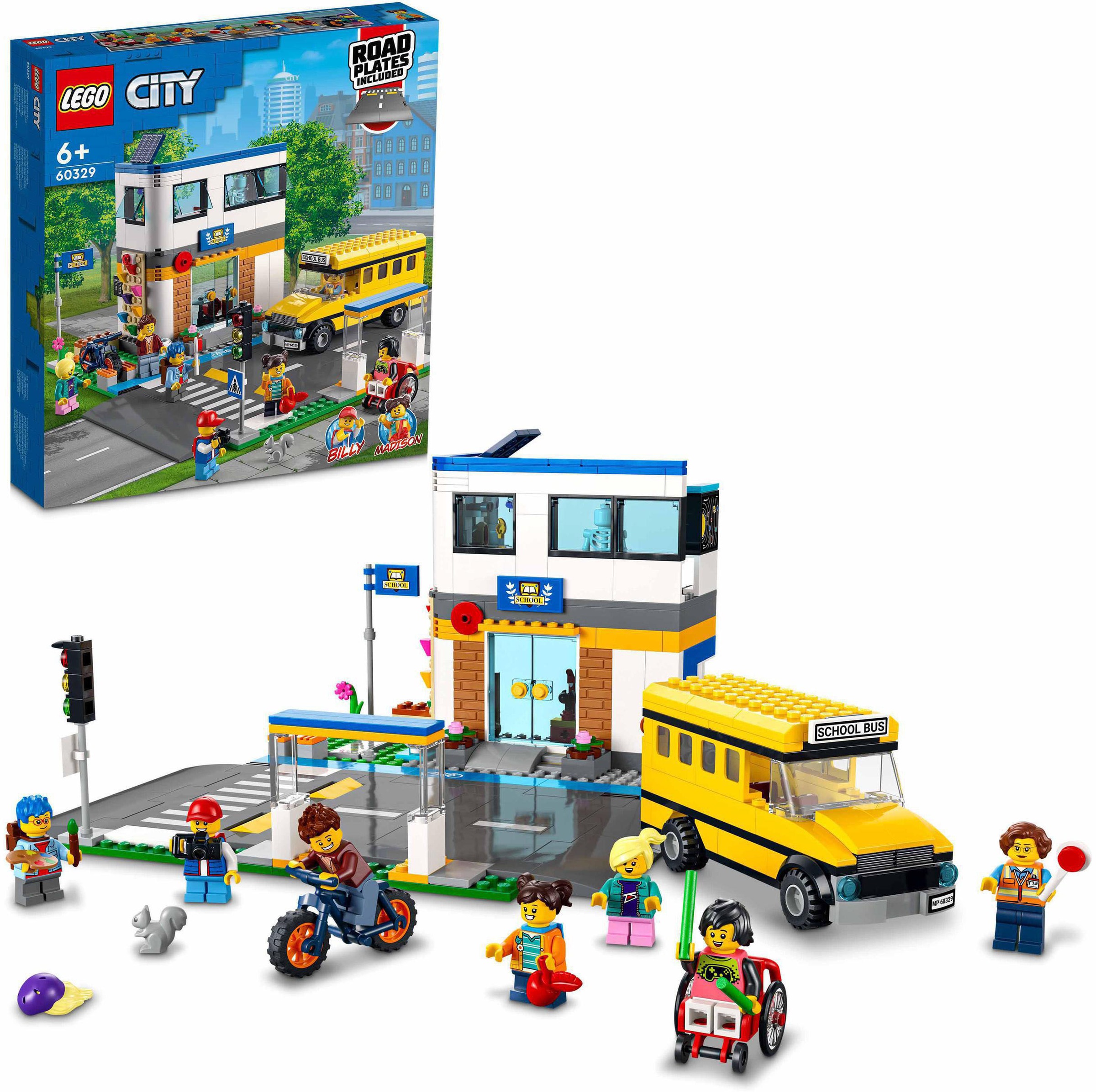 LEGO® Konstruktionsspielsteine »Schule mit Schulbus (60329), LEGO® City«, (433 St.)