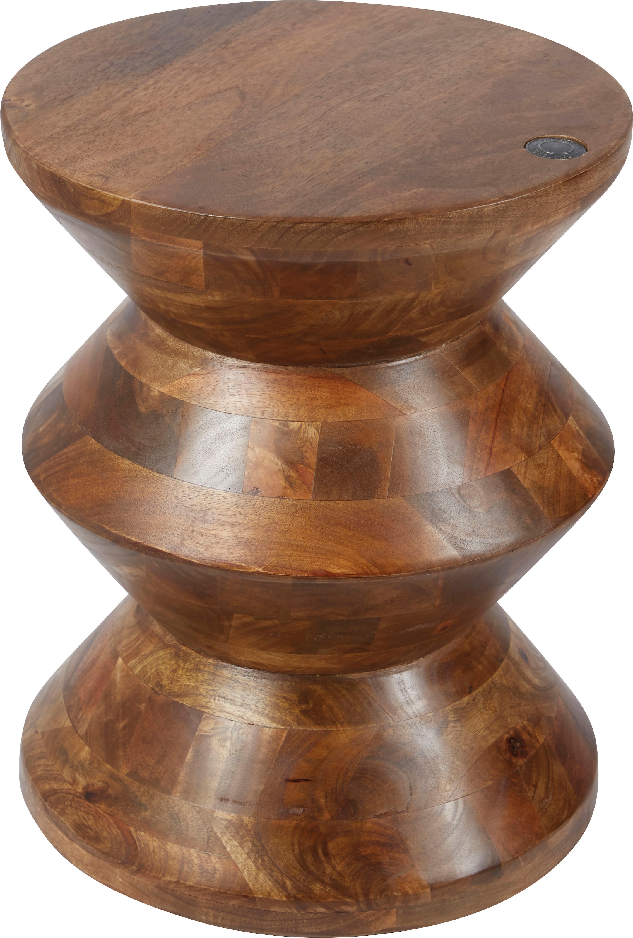 TOM TAILOR HOME Hocker »T-WOOD STOOL HIGH«, dekorativer Hocker aus Mangoholz, mit Knopfdetail