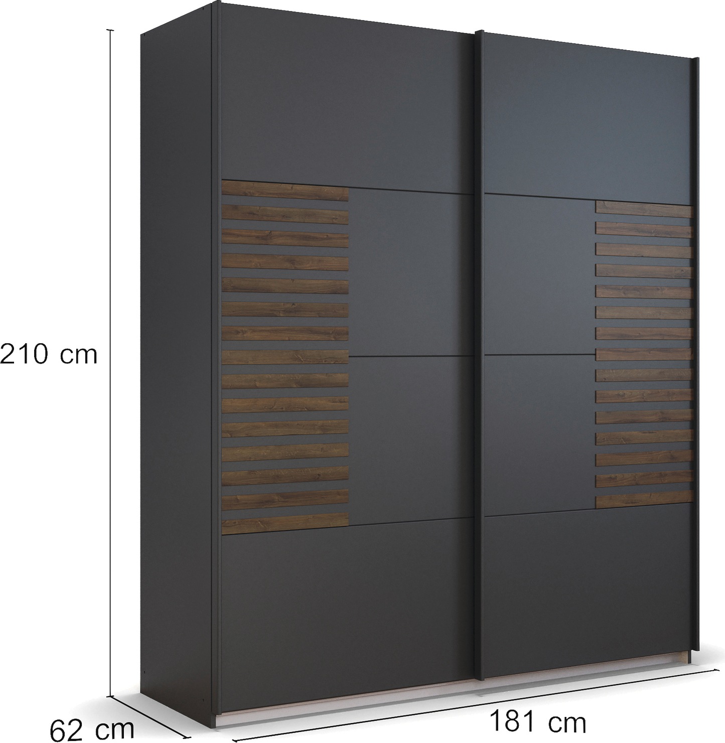 rauch Schwebetürenschrank »Kleiderschrank Schrank Garderobe Schlafzimmerschrank BAREA«, Front mit Auflage in moderner Lamellen-Optik MADE IN GERMANY