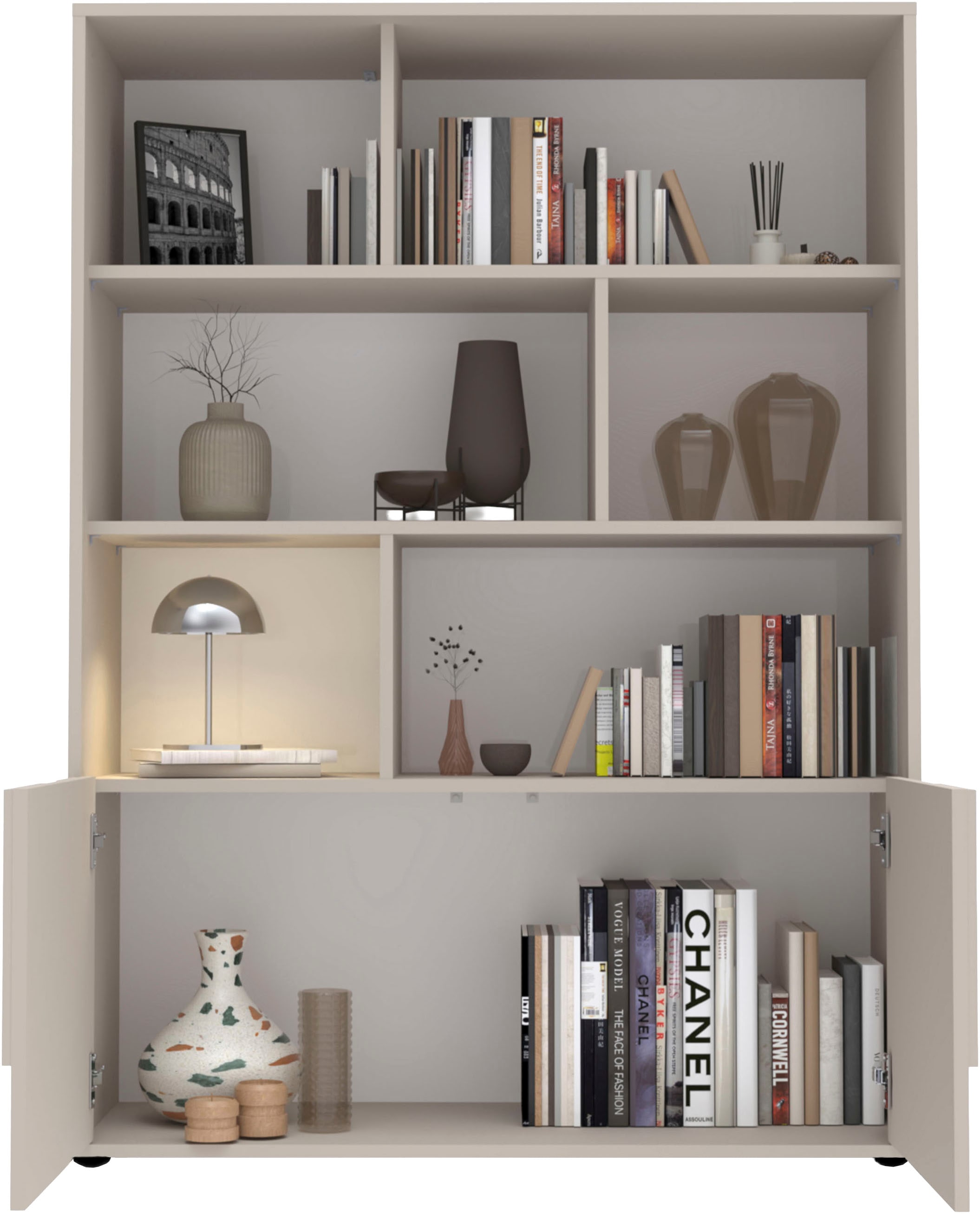 INOSIGN Highboard »Stone« 3D-Design, Push-to-open, Stauraum dekorativ & praktisch, Füße wählbar