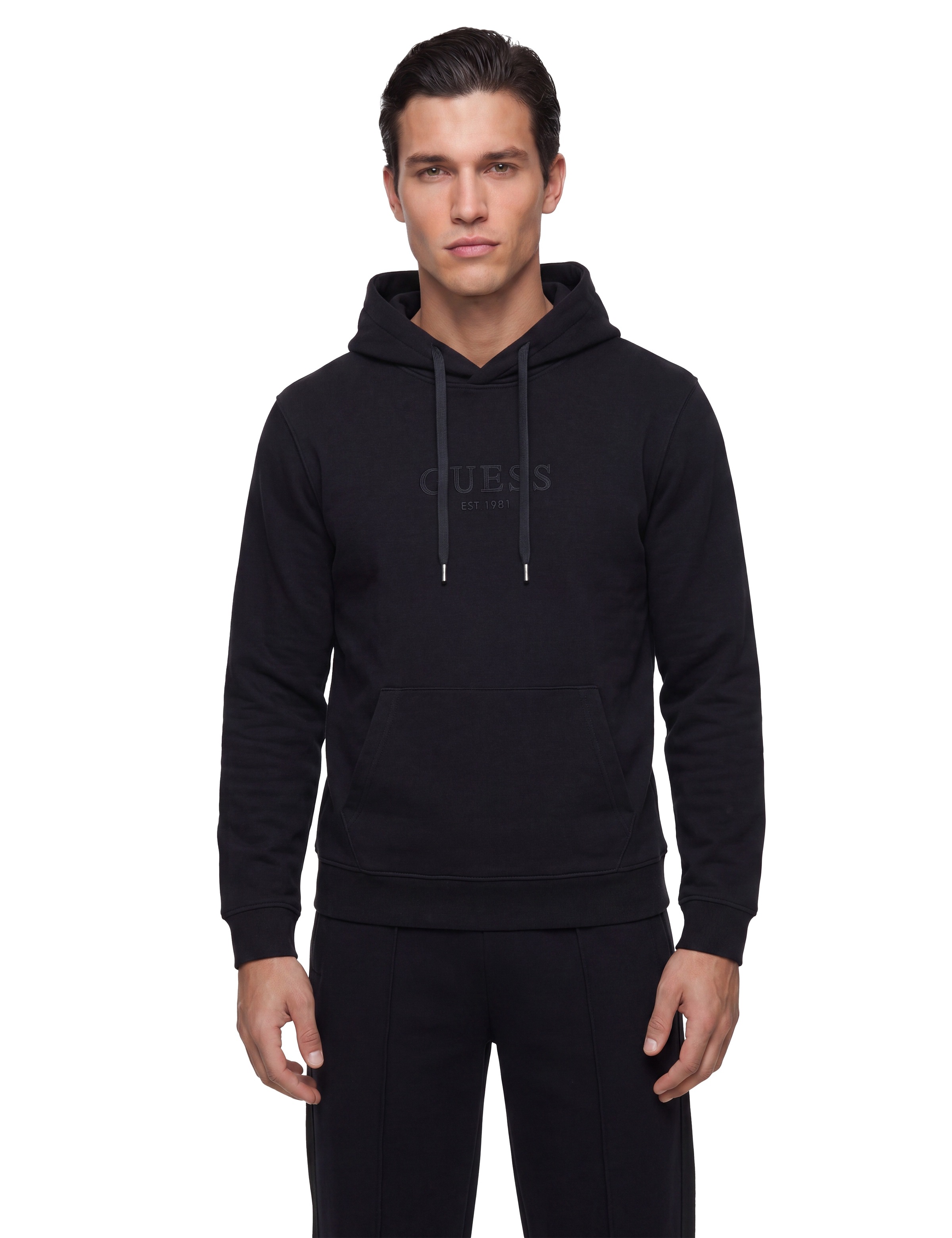 Guess Kapuzensweatshirt , Regular Fit, Kapuze mit Kordelzug, Kängurutasche
