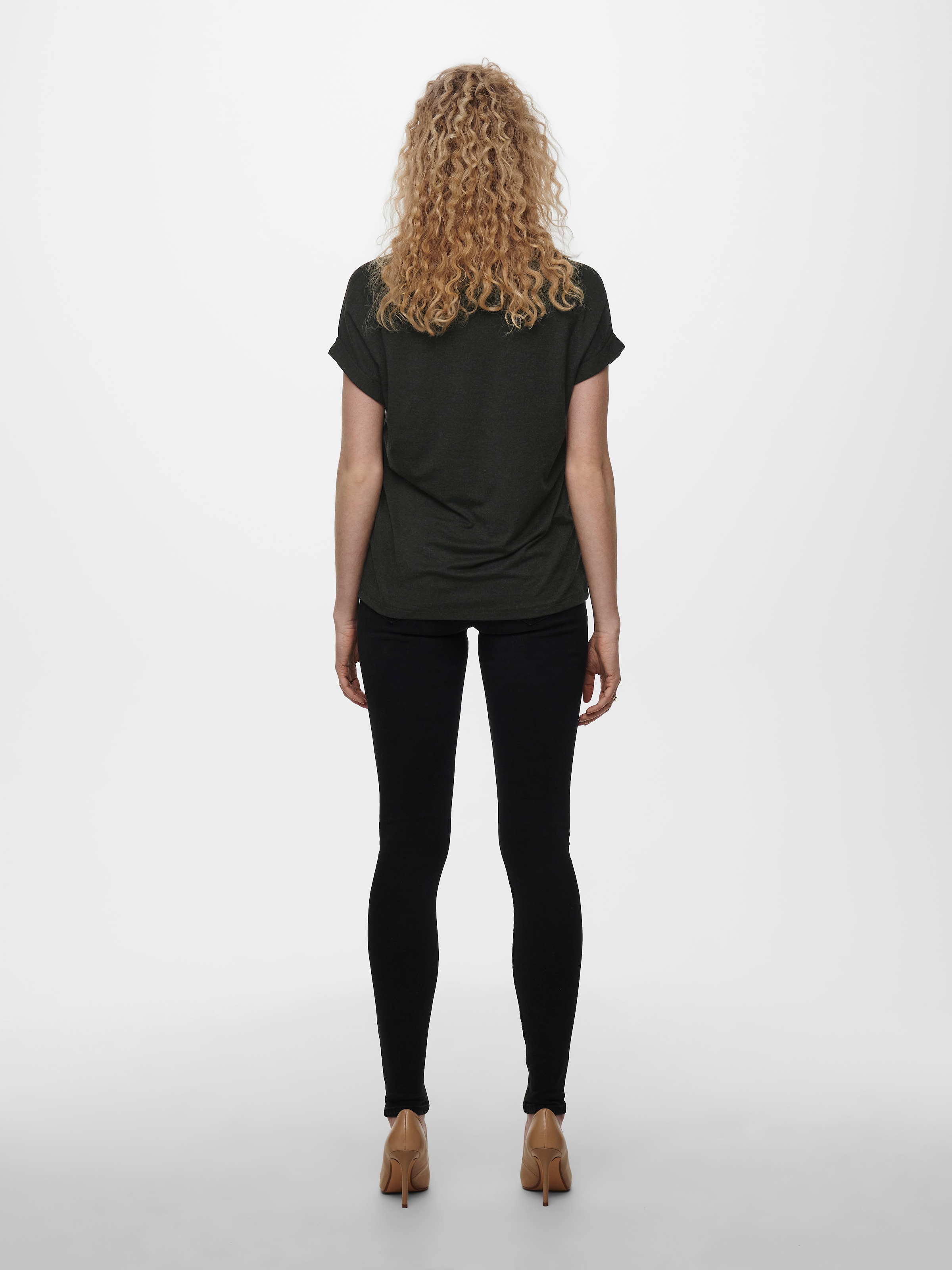 ONLY T-Shirt »ONLMOSTER – T-Shirt mit melierter Optik und elastischem Material«, meliert, casual, lässig geschnitten, Viskosemischung, Rundhals