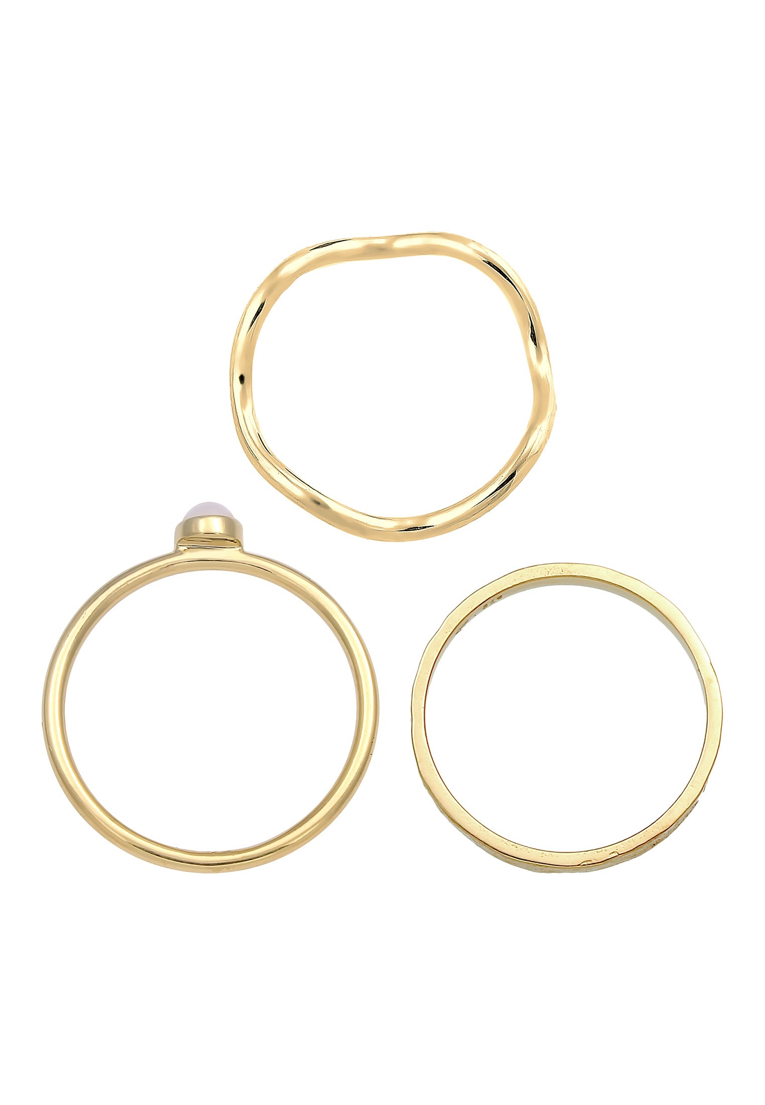 Elli Premium Ring-Set »Ring Solitär Rosa Quarz 3er Ring Set 925 Silber«