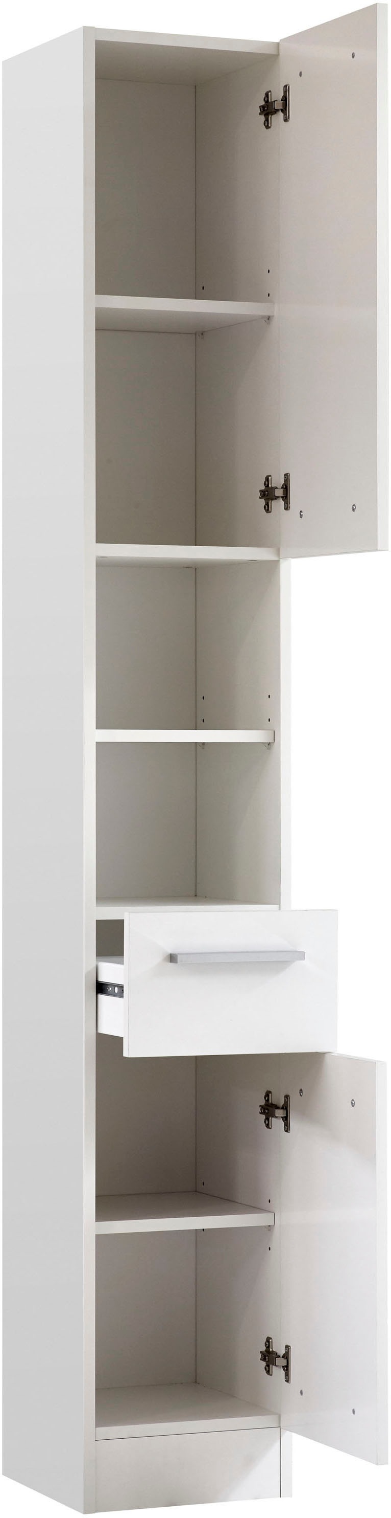 Saphir Badmöbel-Set »Quickset 335 7-teilig, Waschbeckenunterschrank mit LED-Spiegelschrank«, (7 St.), Hochschrank, Unterschränke, Hängeschränke, inkl. Türdämpfer, 13 Türen