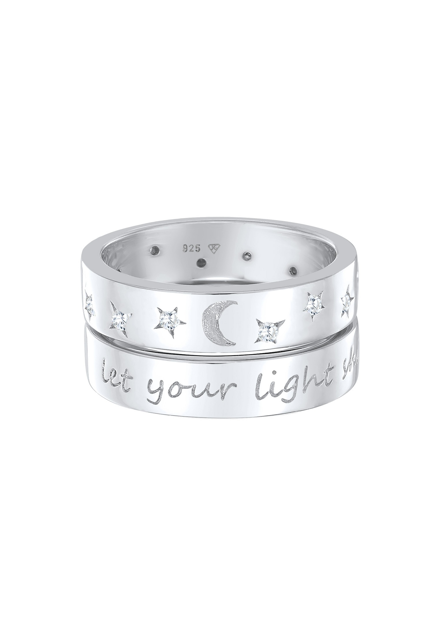 Elli Ring-Set »Ring Mond Stern - Let Your Light Shine 925 Silber«