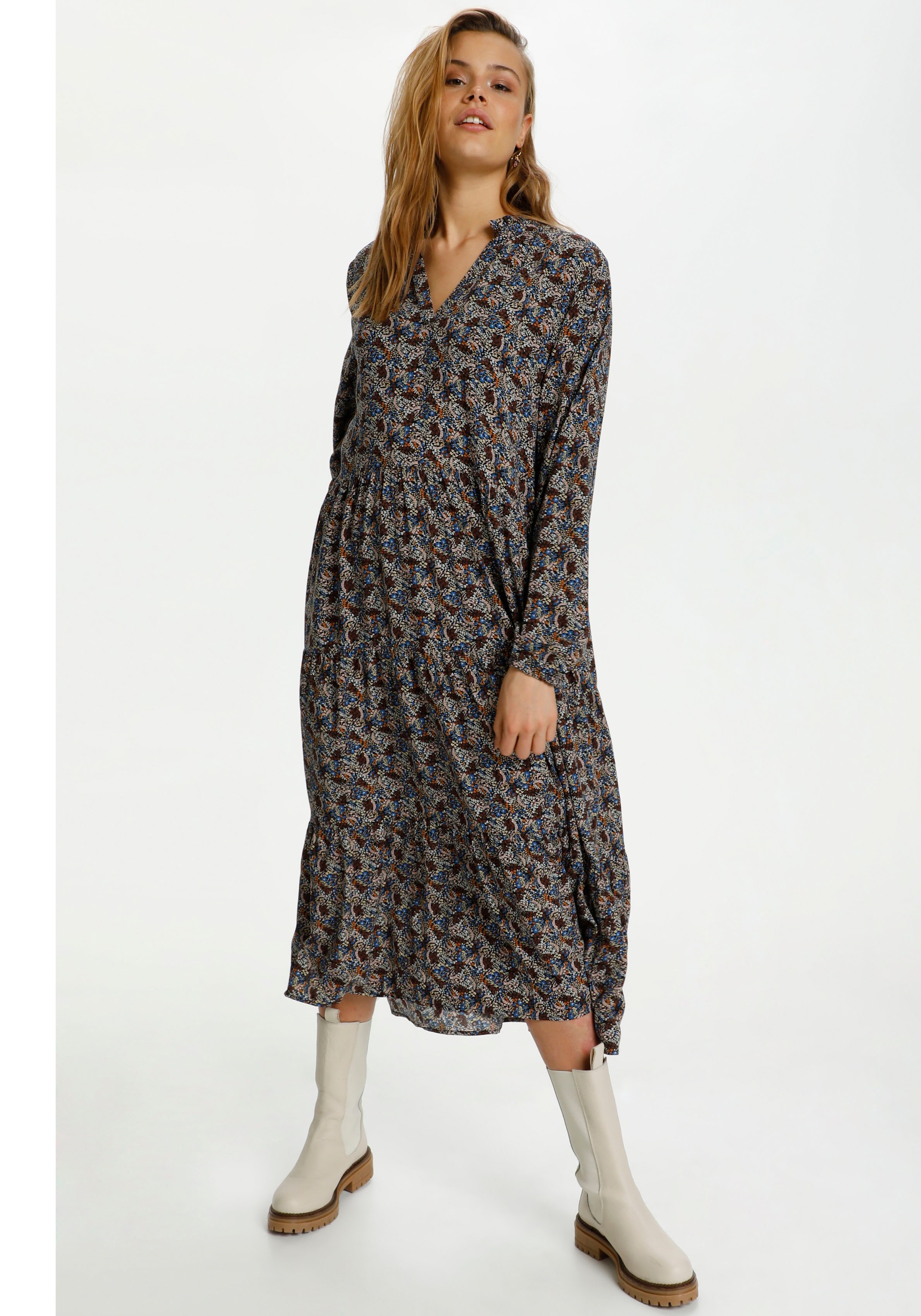 Saint Tropez Druckkleid, mit Volants