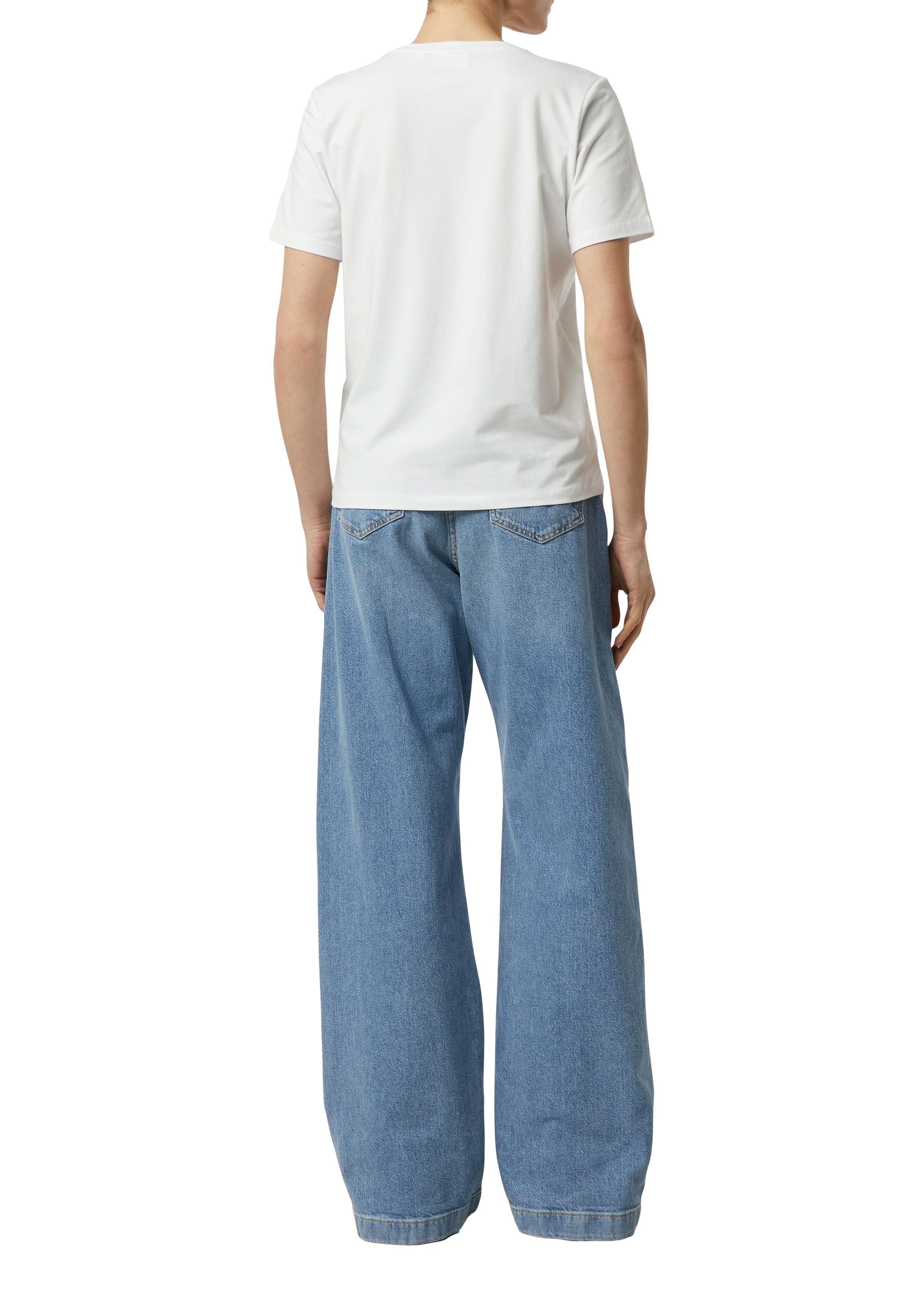 Comma T-Shirt mit Druck und Glitzersteinen