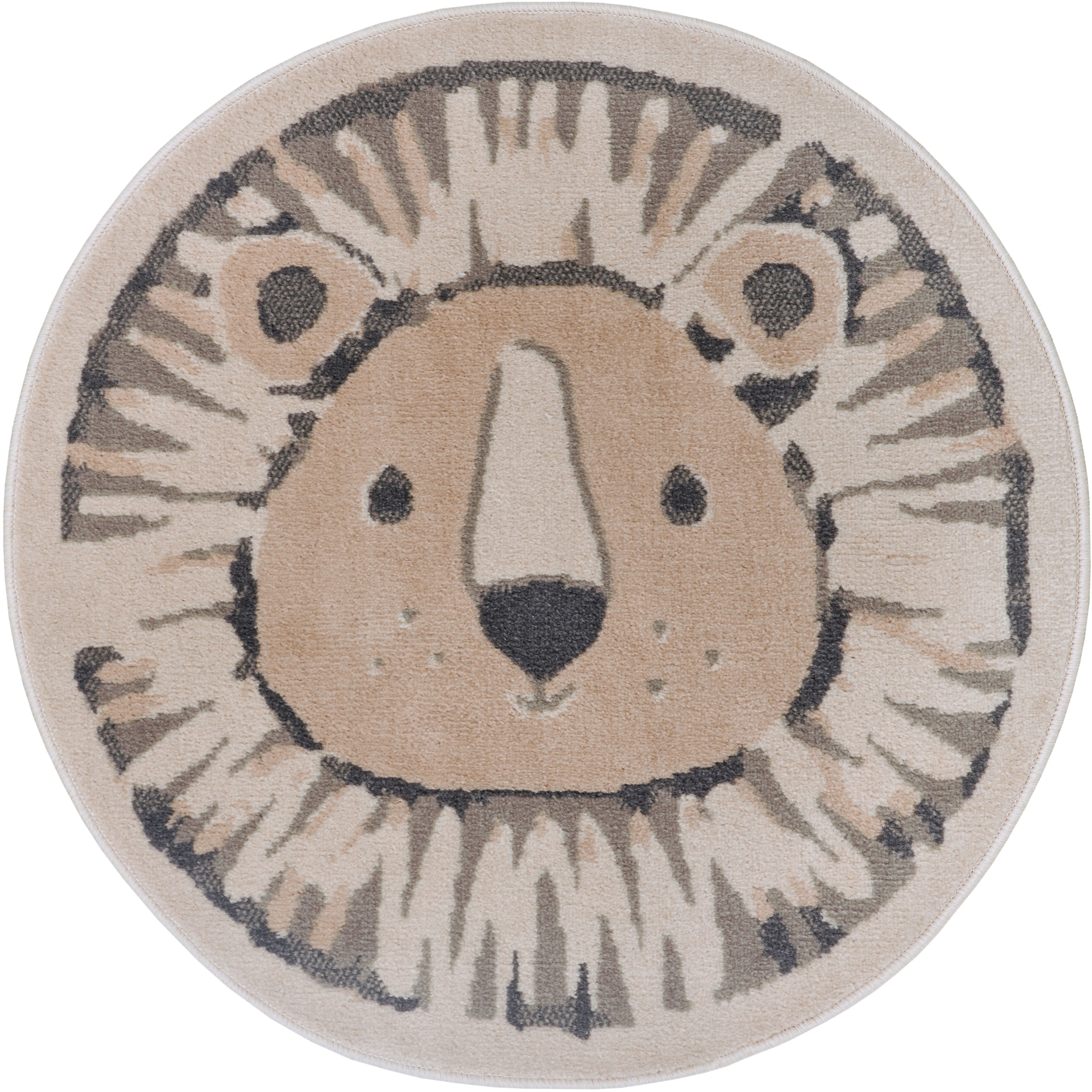 Kinderteppich »Adventures Lion«, rund, 8 mm Höhe, Spielteppich, weich, Kinderzimmer,...