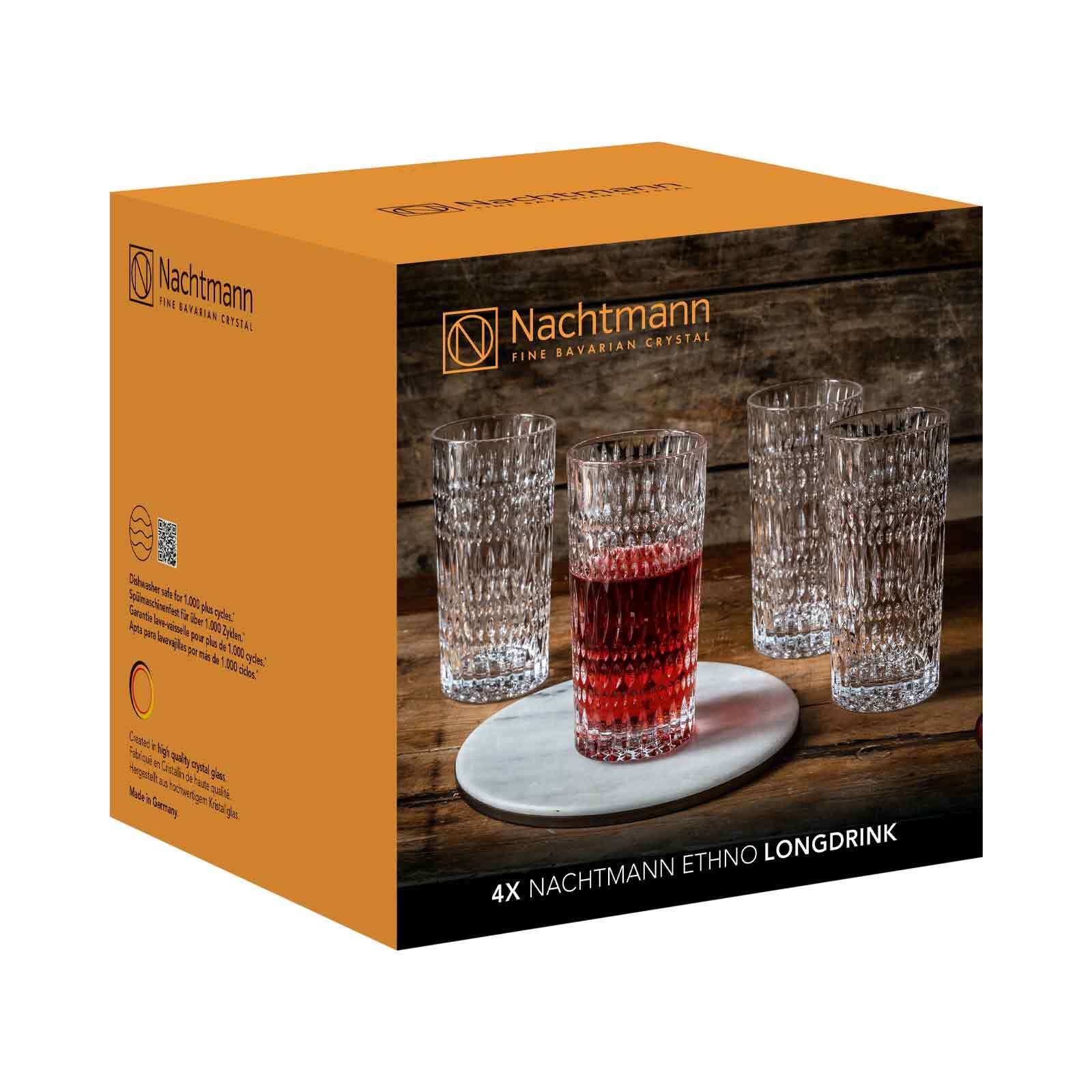 Nachtmann Longdrinkglas »Longdrinkgläser Ethno 420 ml 4er Set transparent«