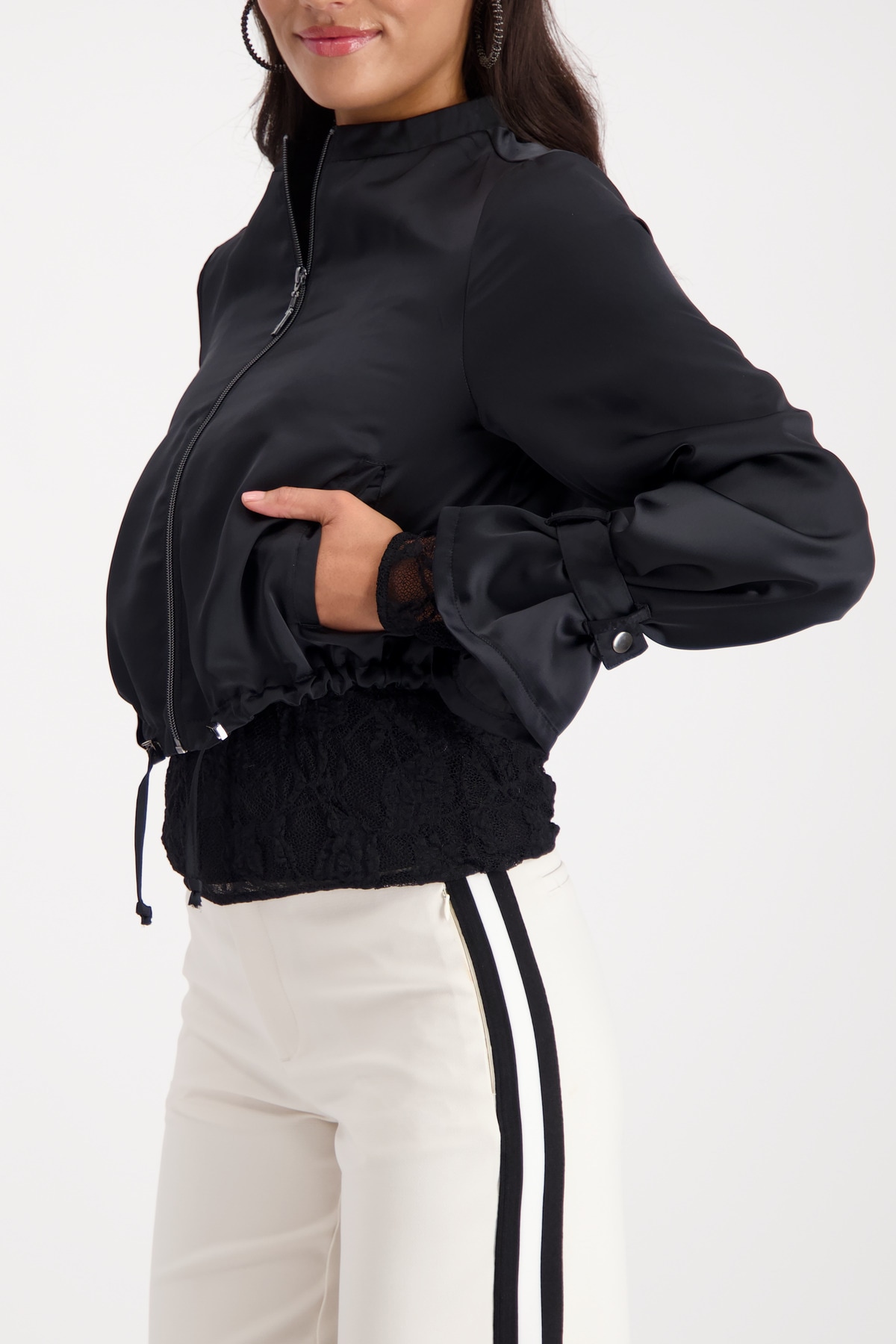 Monari Blouson »Jacke Satinblouson« ohne Kapuze