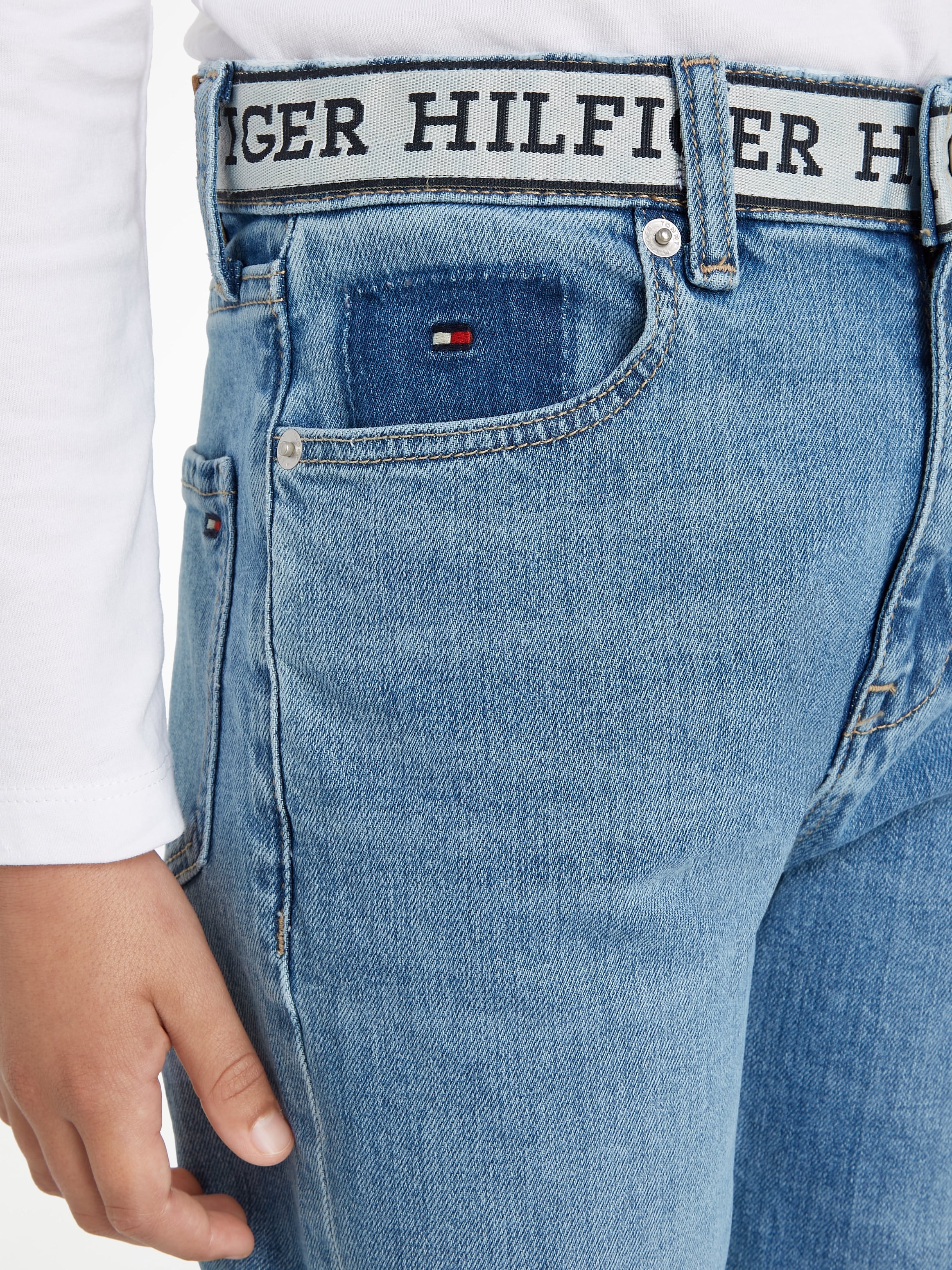 Tommy Hilfiger OTTO online WASH«, MID am »ARCHIVE Bund RECONSTRUCTED mit bei Logoschriftzug Straight-Jeans