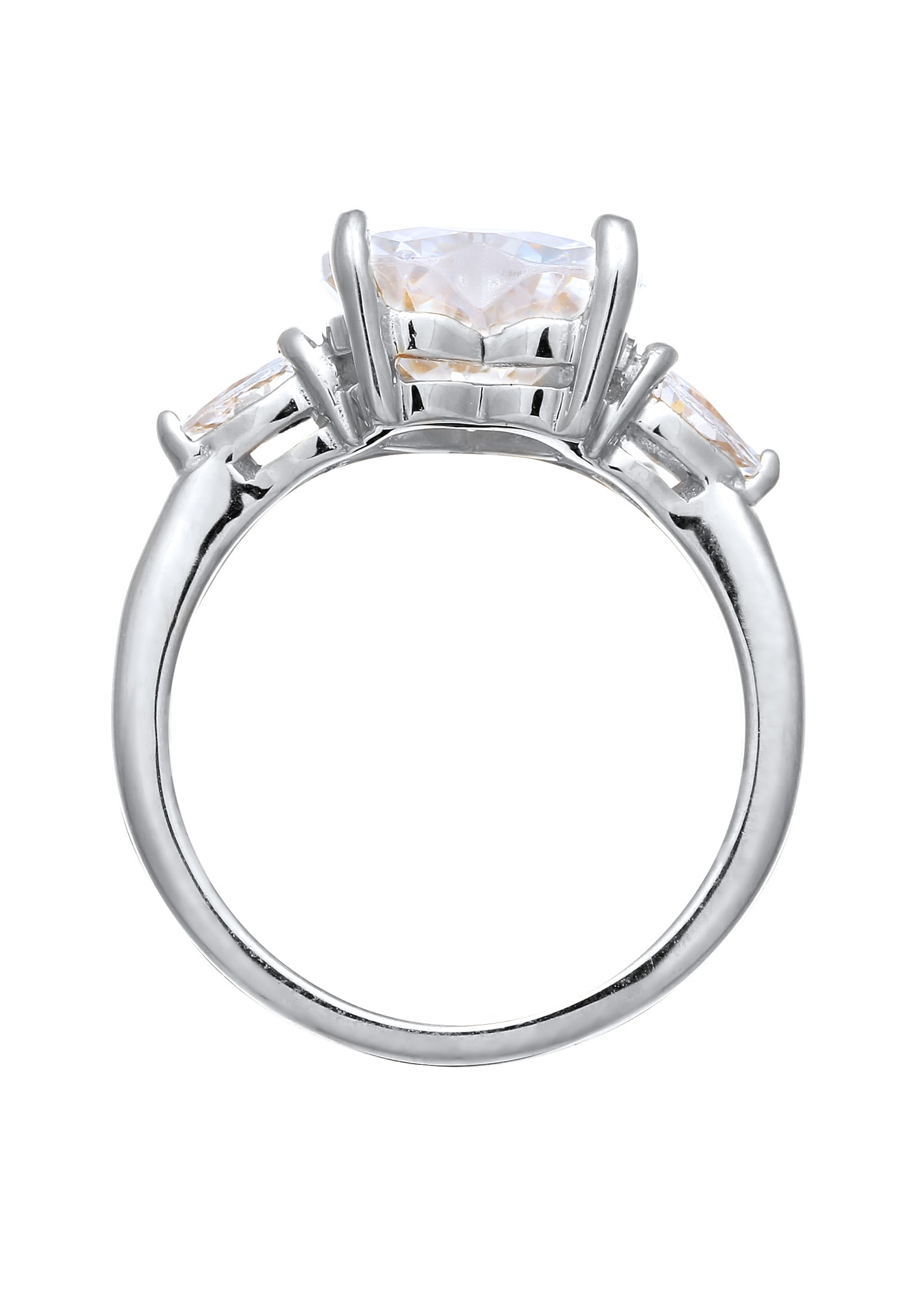 Elli Silberring »Ring Herz Zirkonia Weiß 925 Sterling Silber«