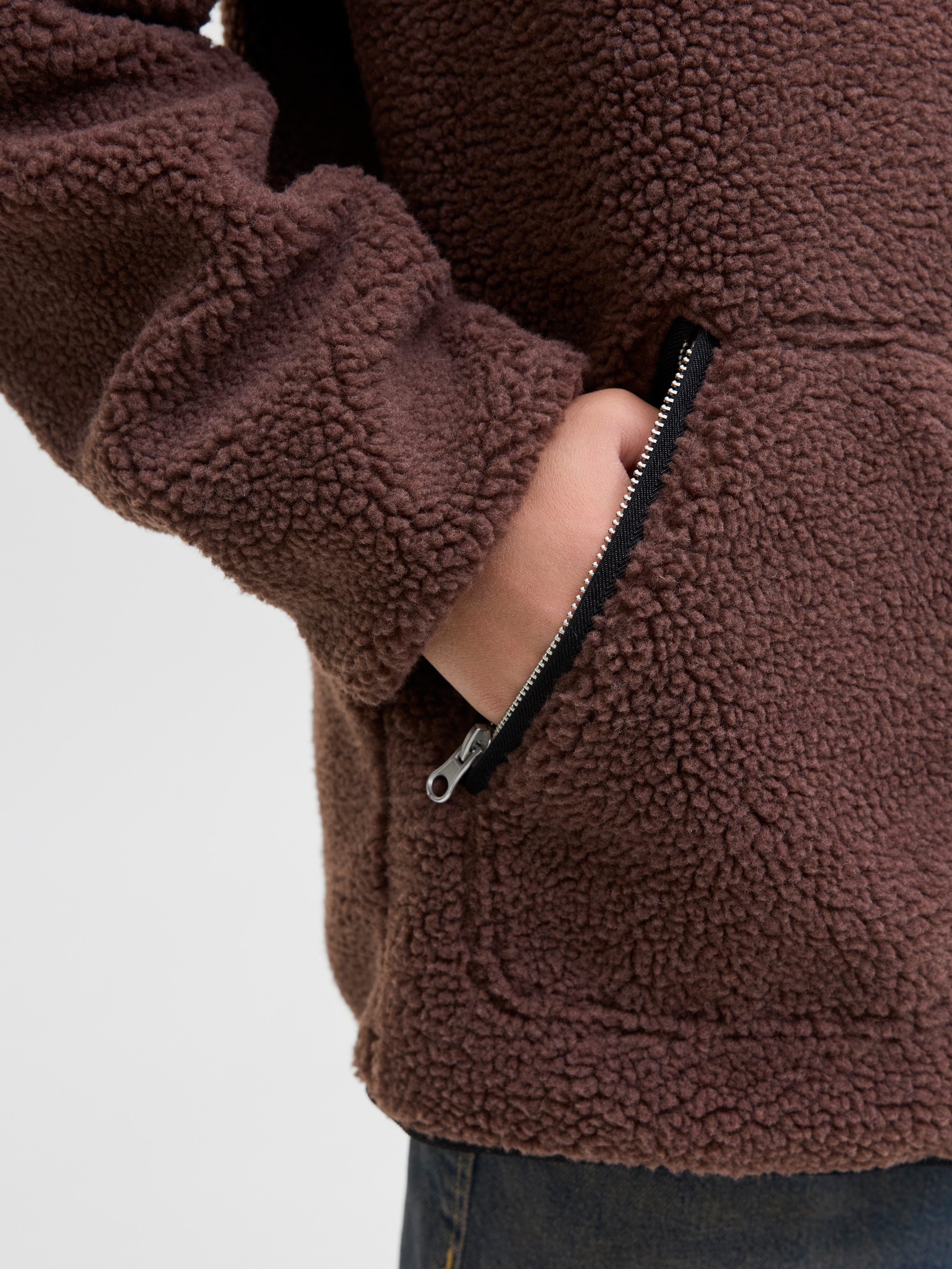 Jack & Jones Junior Fleecejacke »JORNORREBRO TEDDY JACKET JNR«, ohne Kapuze, Mit stylischem Muster