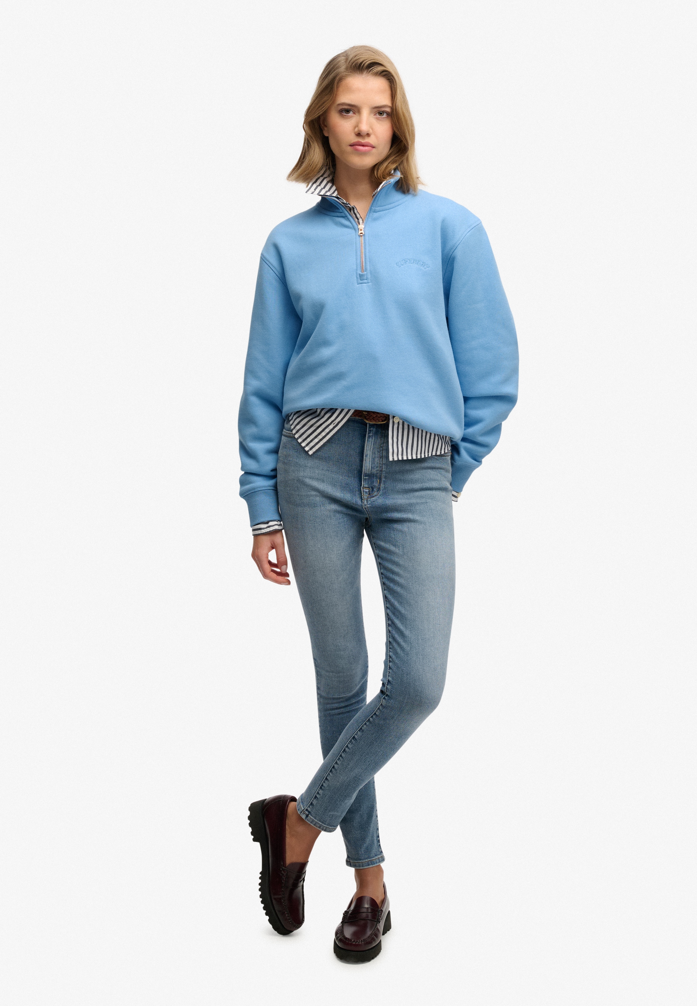 Superdry Sweatshirt »ESSENTIAL LOGO EMB HALF ZIP«
