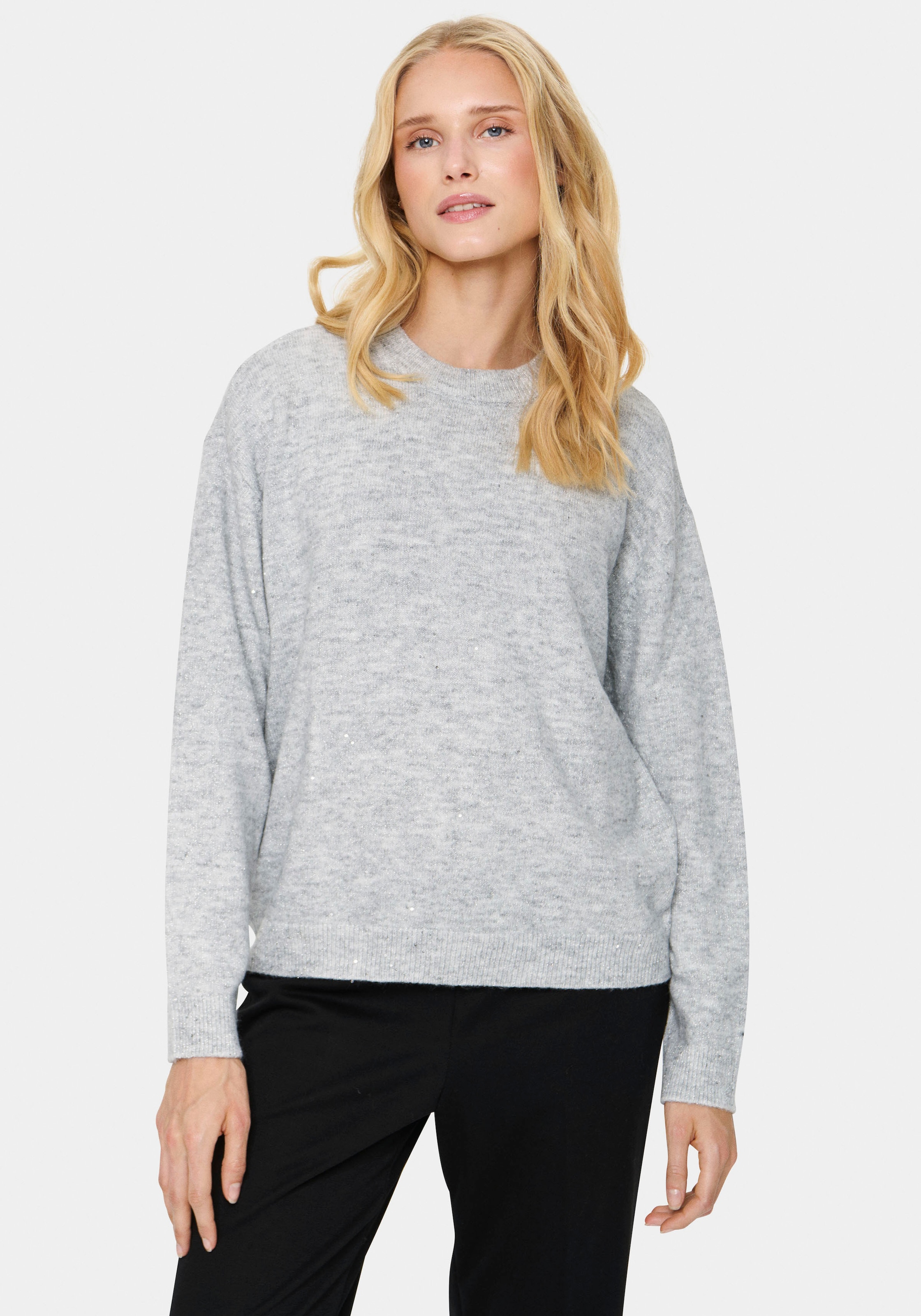 Saint Tropez Strickpullover »HayaSZ Pullover«, mit Glitzereffekt