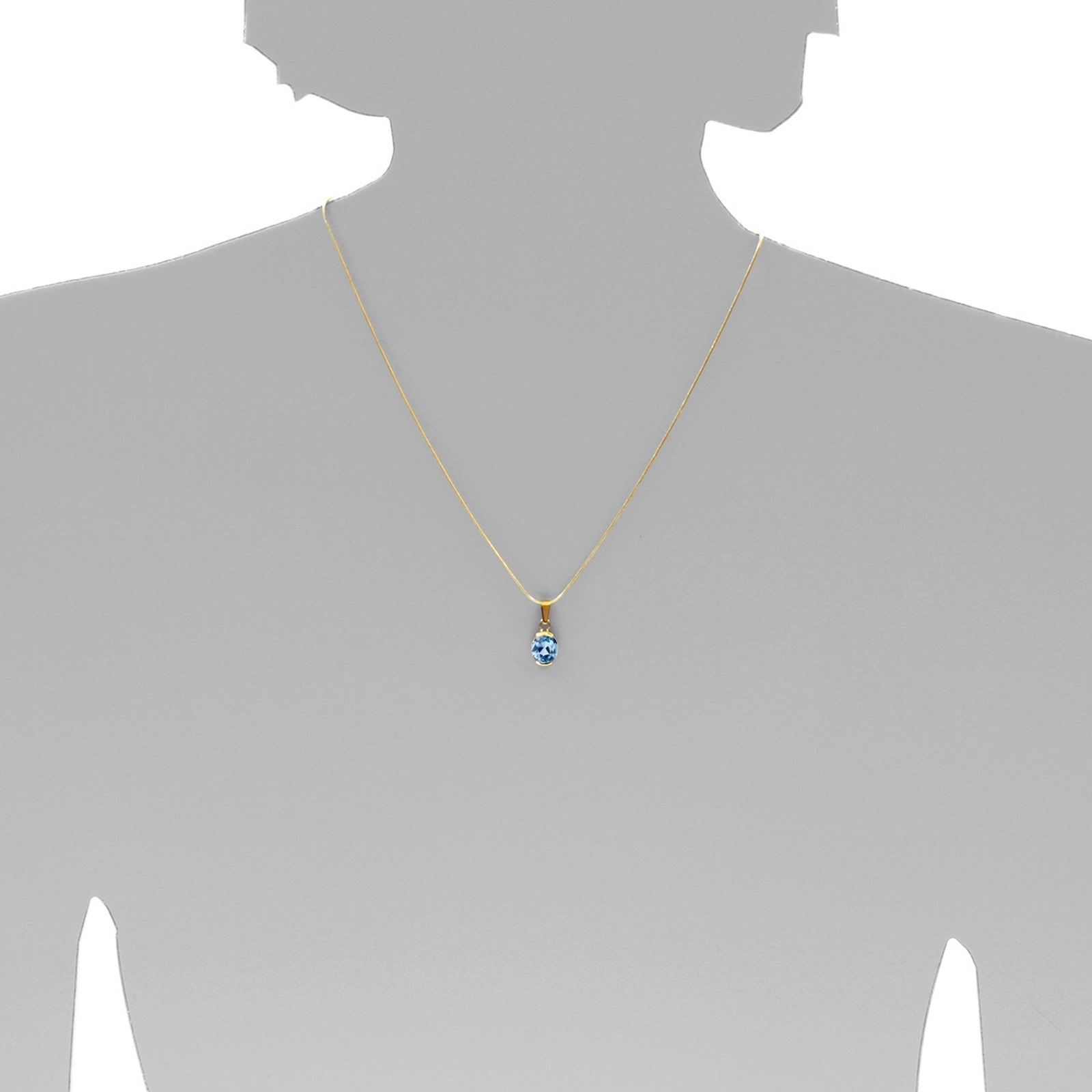 OSTSEE-SCHMUCK Kettenanhänger »- Sophia 10x8 mm - Gold 333/000 - Blautopas«