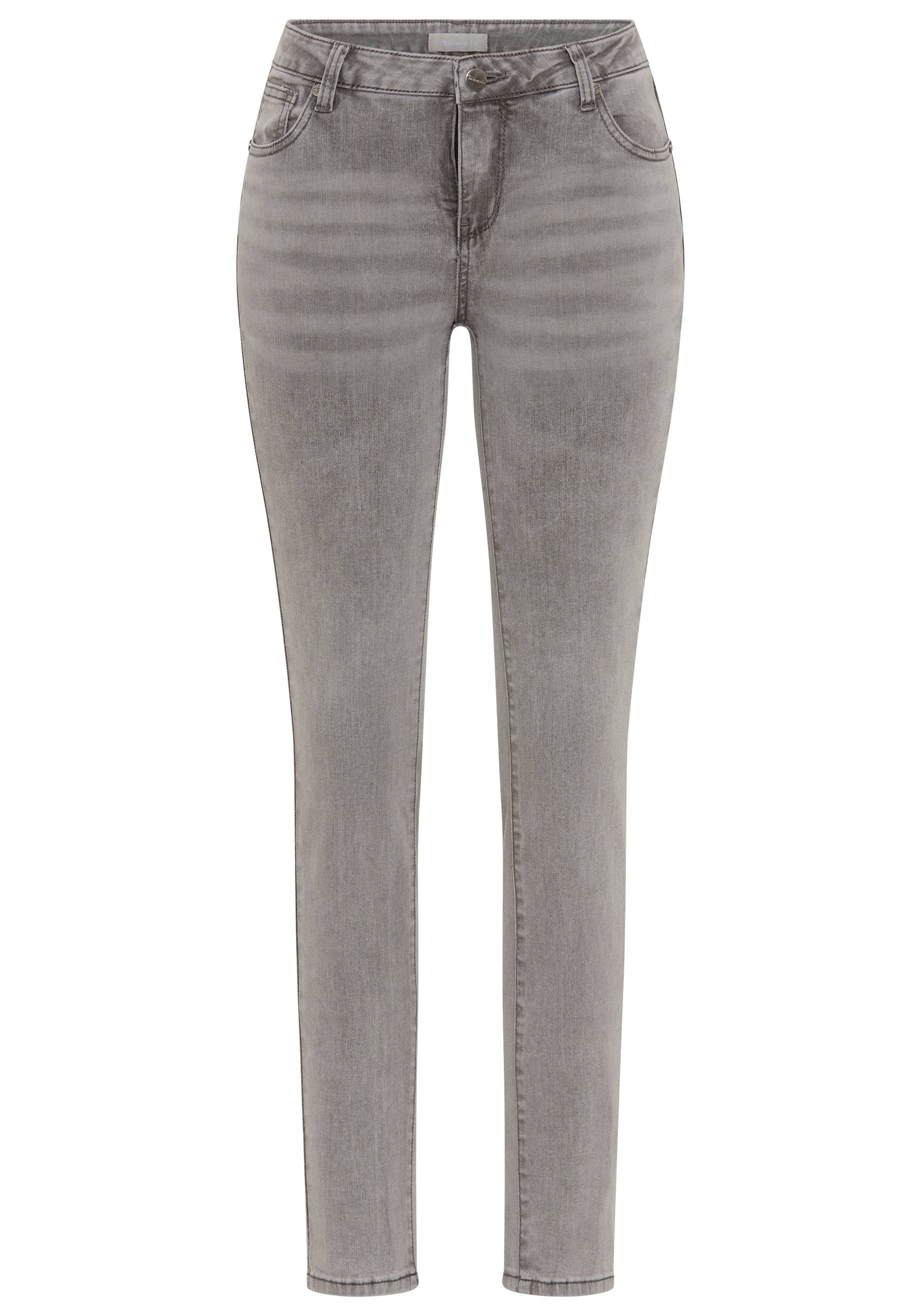 Tamaris Skinny-fit-Jeans schmale Beinweite, mit Gürtelschlaufenbund, mit Metallreißverschluss