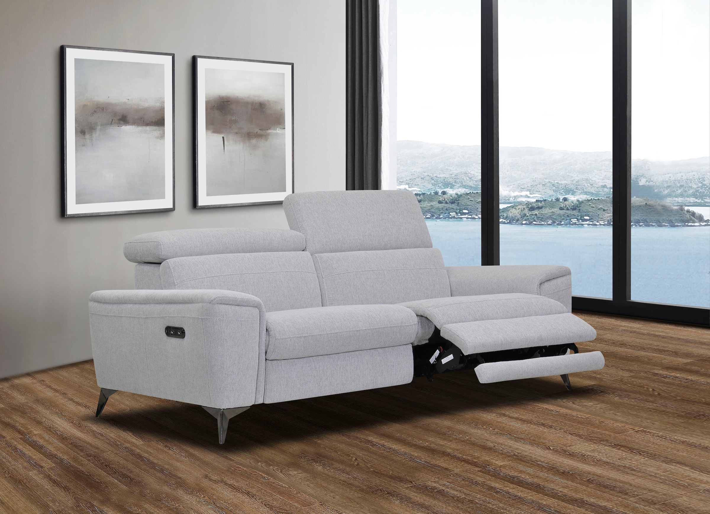 Places of Style 2,5-Sitzer »Theron«, elektrische Relaxfunktion, Kopfteilverstellung, mit USB-Anschluss.