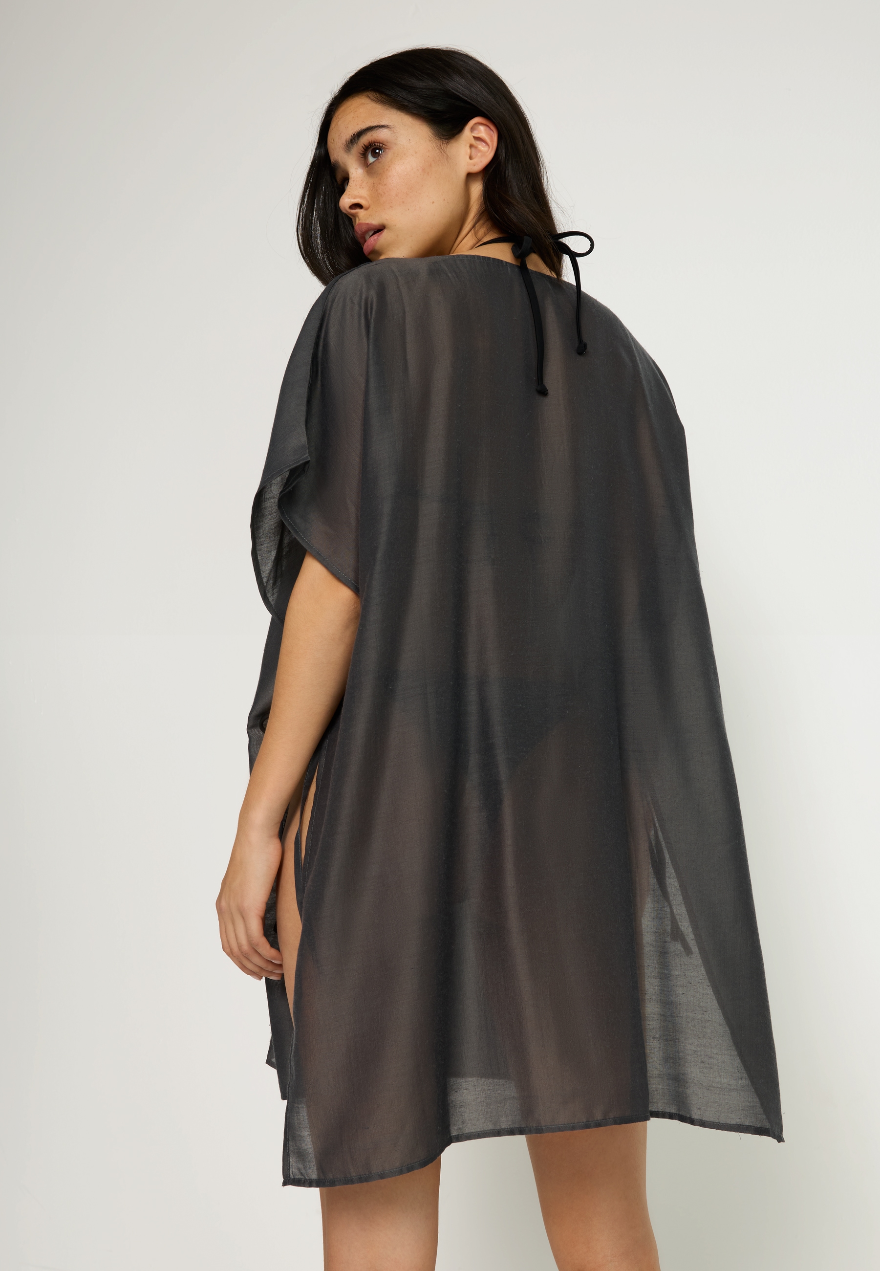 LSCN by LASCANA Chiffontunika, seitlich zum Knoten, transparente Strandtunika