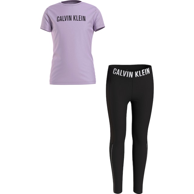 Calvin Klein Pyjama »KNIT PJ SET (SS+LEGGING)«, (2 tlg.), mit leicht  transparenten Beineinsätzen kaufen bei OTTO