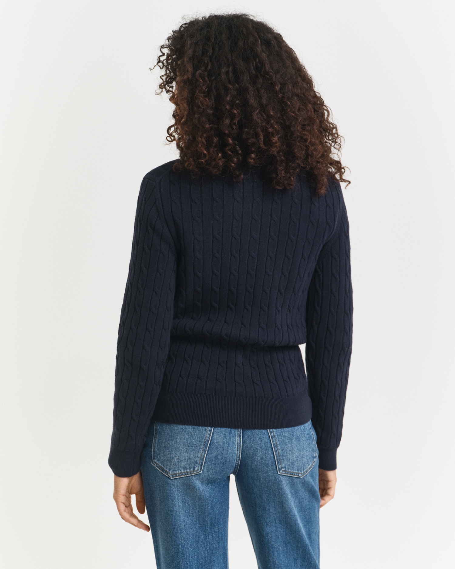 Gant Strickpullover »STRETCH COTTON CABLE HALF-ZIP« Mit Rundhalsausschnitt
