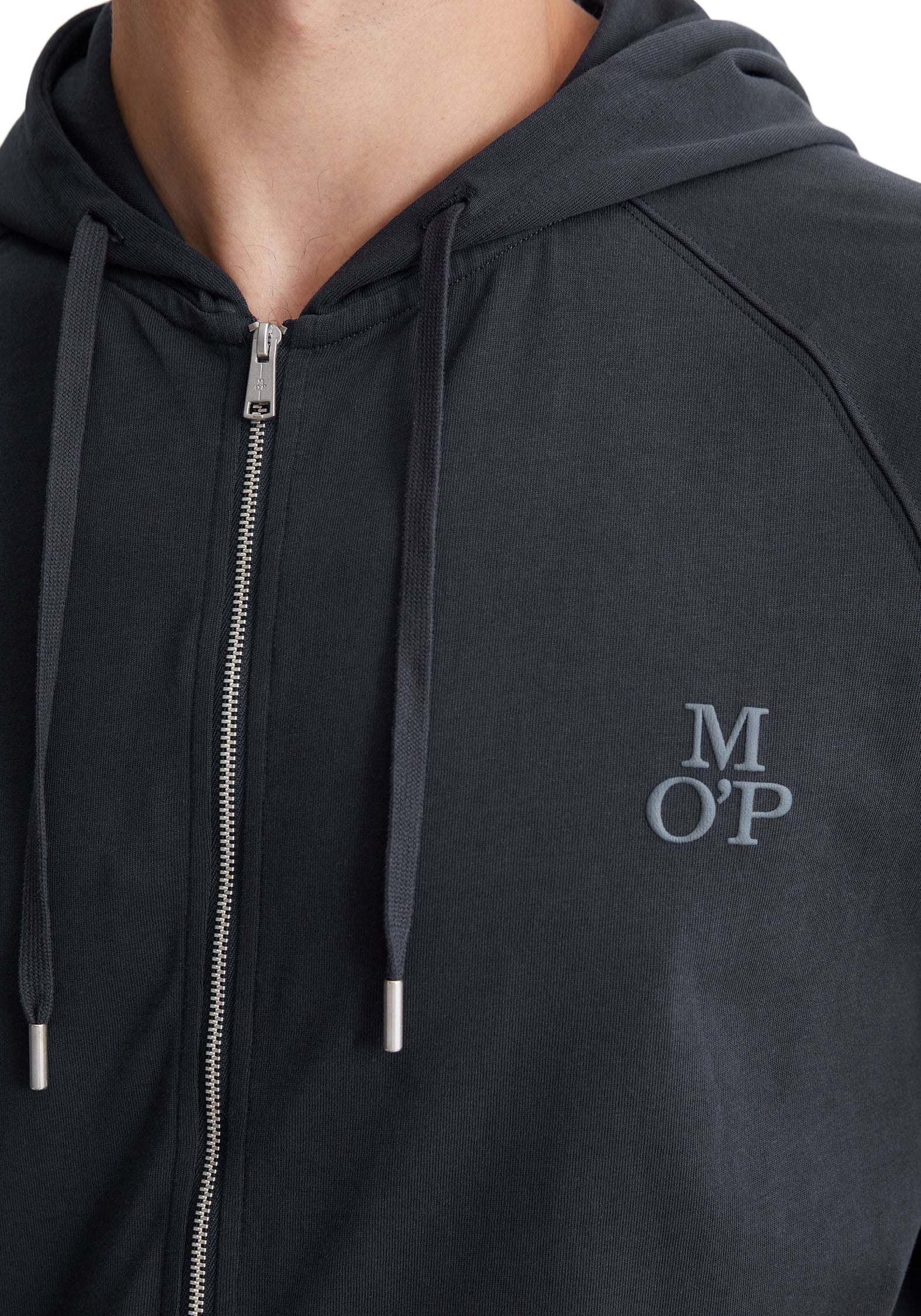 Marc O'Polo Sweatjacke »Heavy Jersey«, mit dezentem Logodruck