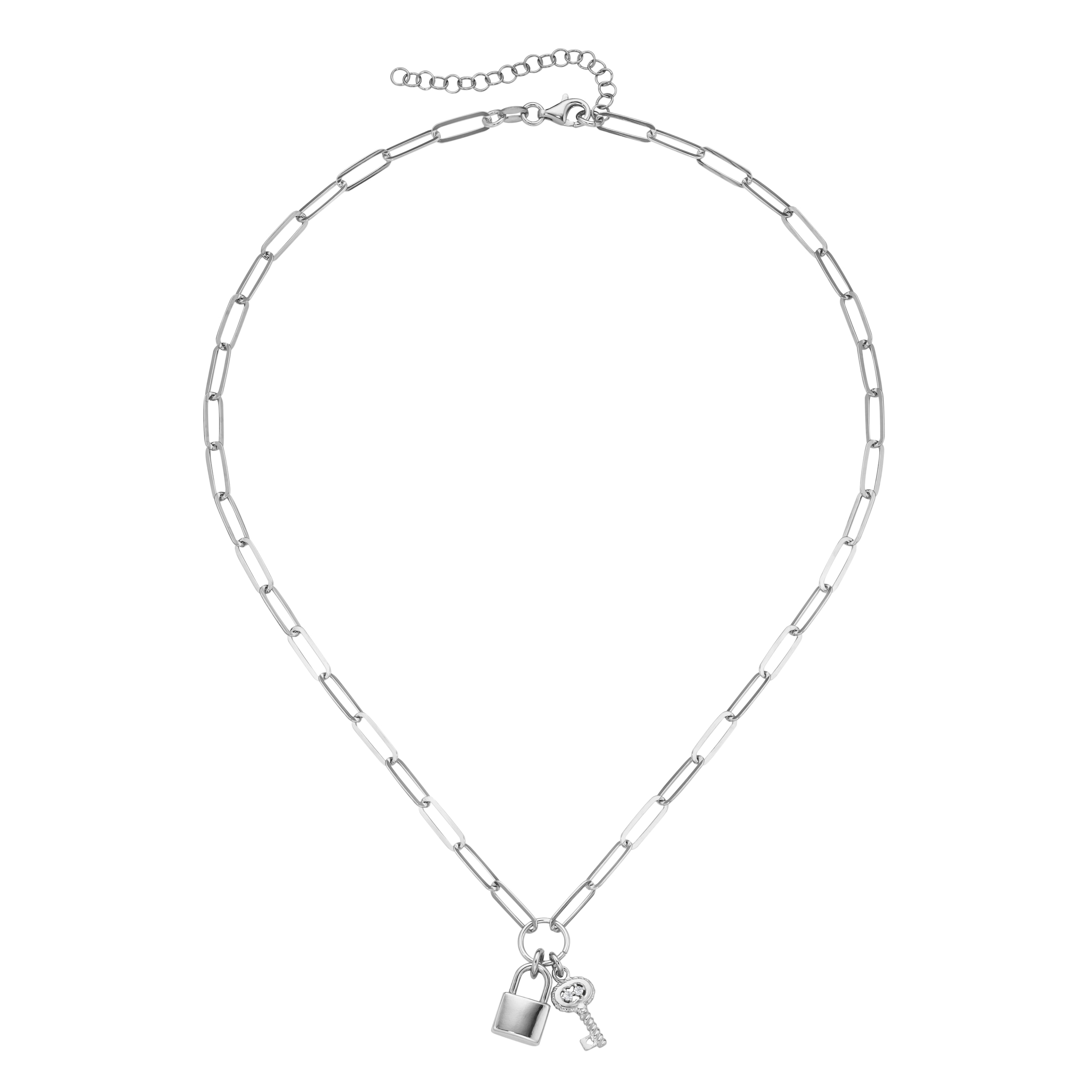 Smart Jewel Collier »Collier mit Anhänger Schloss und Schlüssel, Silber 925«