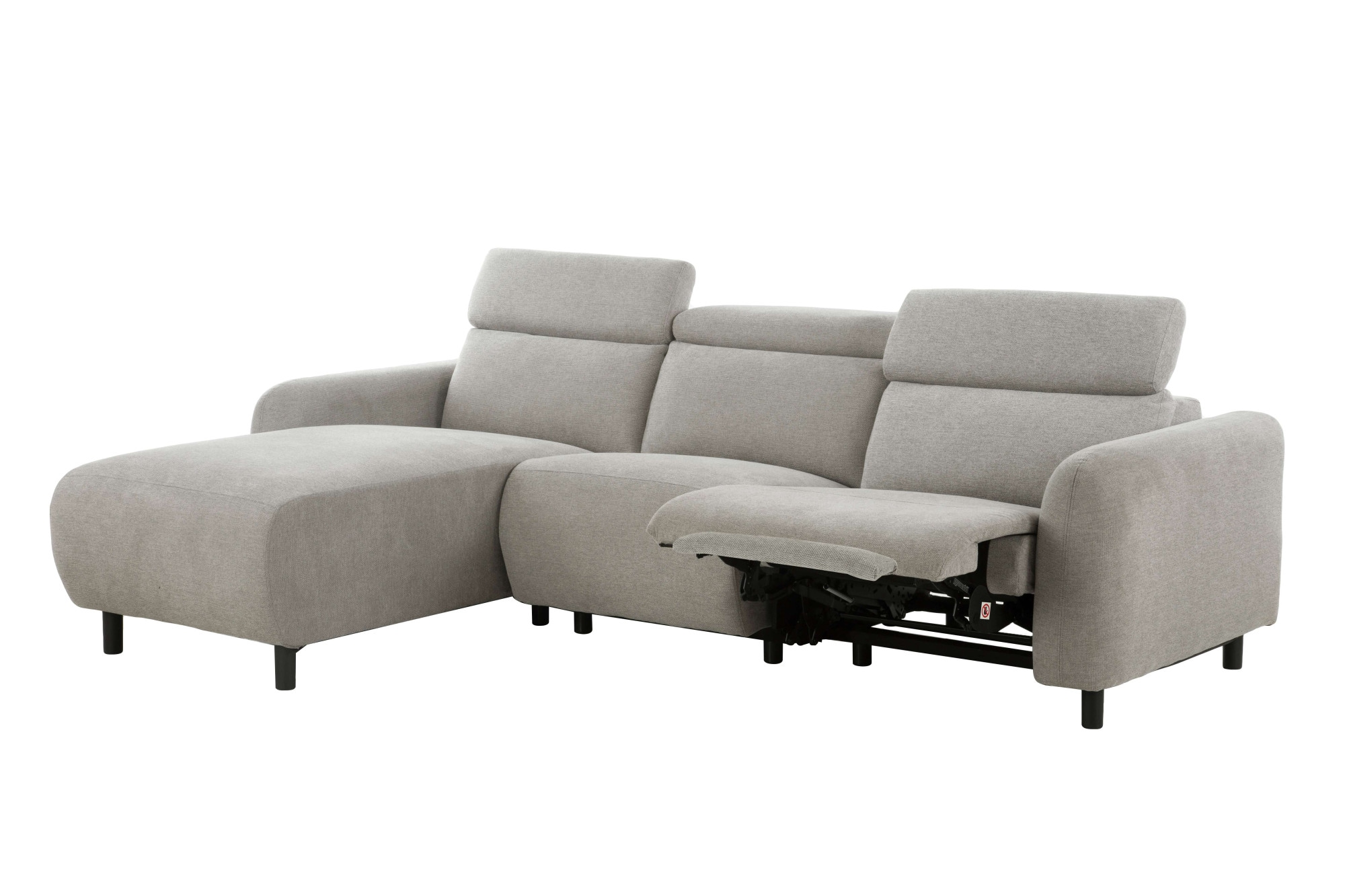 Home affaire Ecksofa »SKAANE Struktur, L-Form, 274 cm, manuelle u. elektrische Funktion,«, rundes Design, Kopfteilverstellung, Federkernpolsterung
