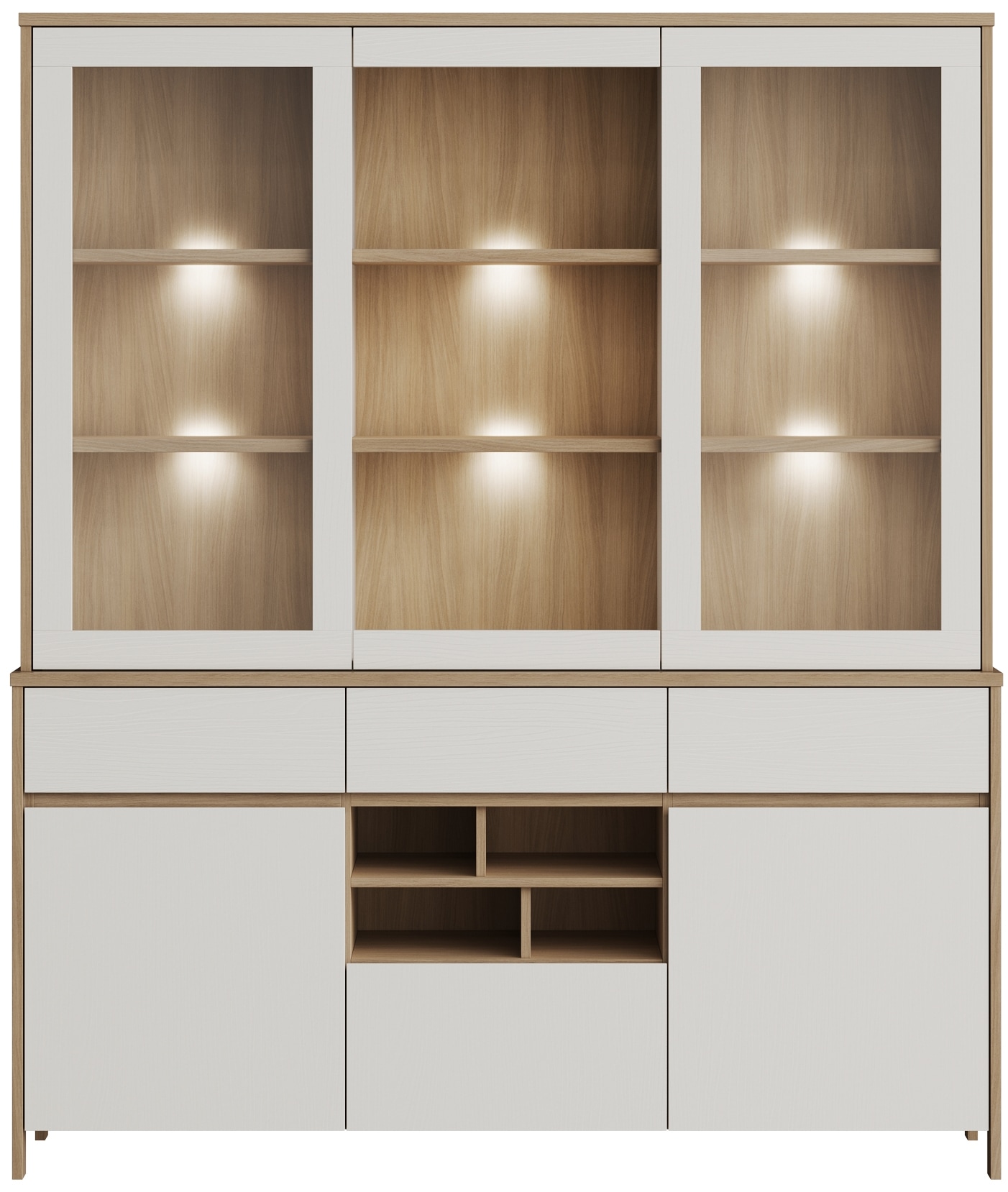 Home affaire Buffet »Stranda, Hochschrank im Scandi-Style, moderner Schrank«, Rahmenoptik, ausreichend Stauraum, vielseitig einsetzbar, 164 cm breit