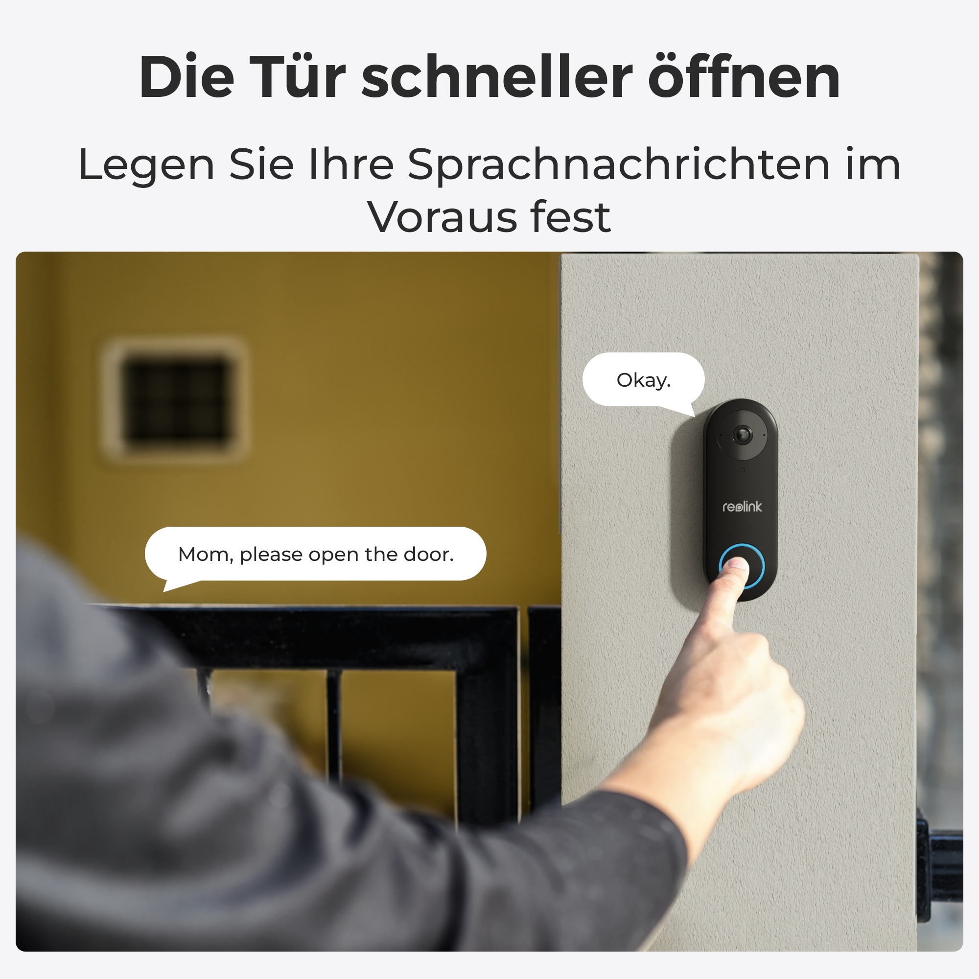 Reolink Video-Türsprechanlage »D340P«, Außenbereich-Innenbereich, Personen-Erkennung