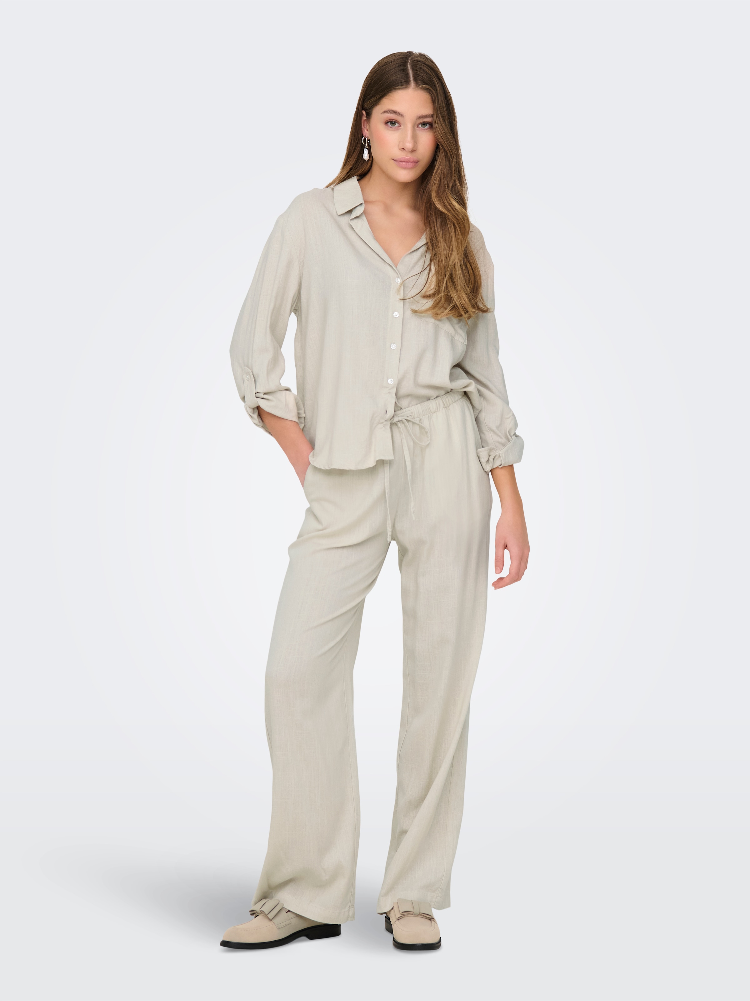 JDY Schlupfhose »JDYCAYA LINEN MW PANT WVN DIA«  Sommerhose mit Leinen