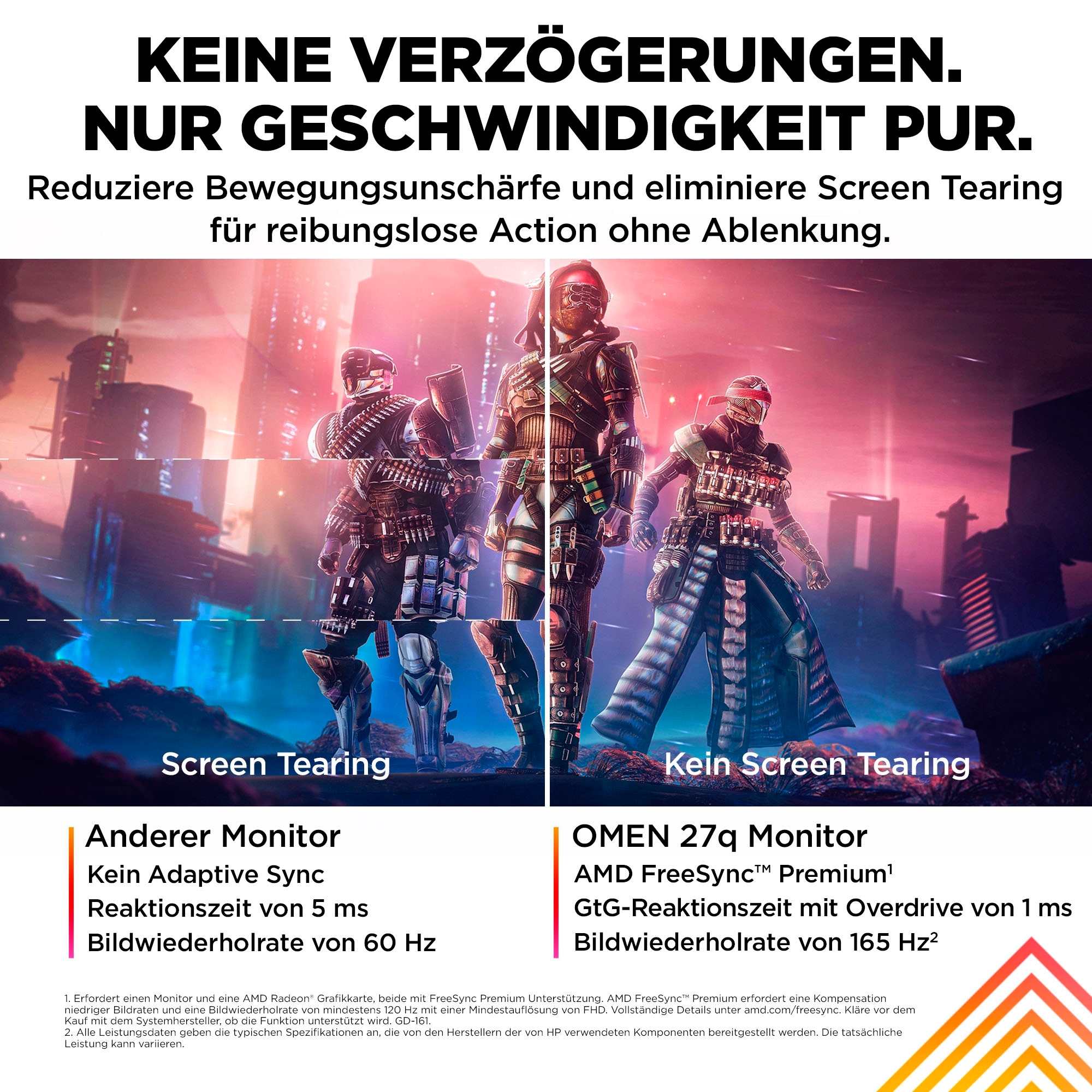 HP Gaming-Monitor »OMEN 27q (HSD-0156-A)«, 68,6 cm/27 Zoll, 2560 x 1440 px, QHD, 1 ms Reaktionszeit, 165 Hz