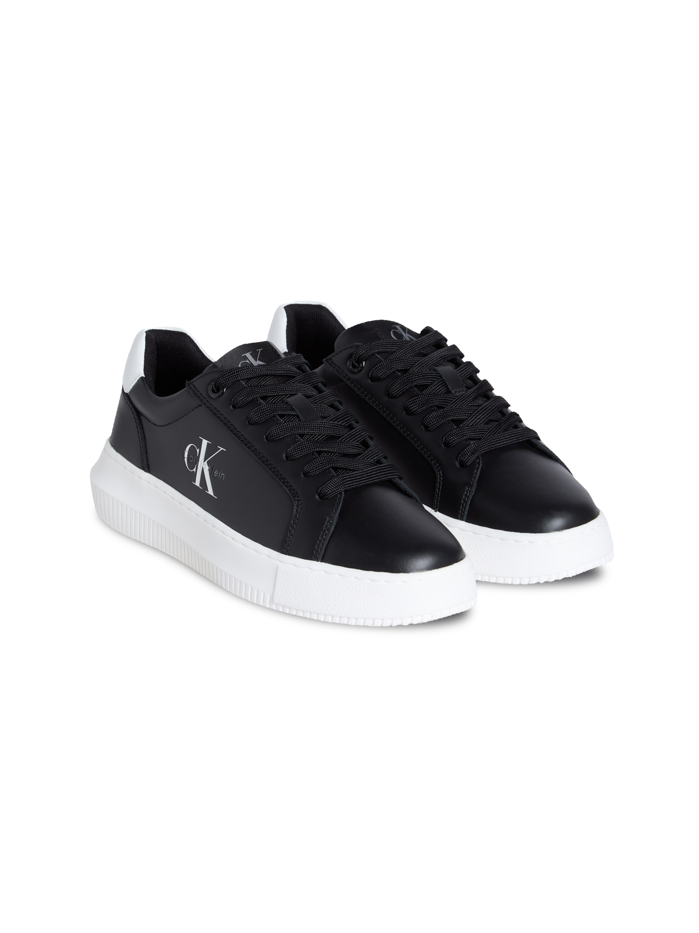 Calvin Klein Jeans Plateausneaker »CHUNKY CUPSOLE MONO LTH WN«, Schnürschuh, Halbschuh, Freizeitsneaker mit seitlichem CK-Logo