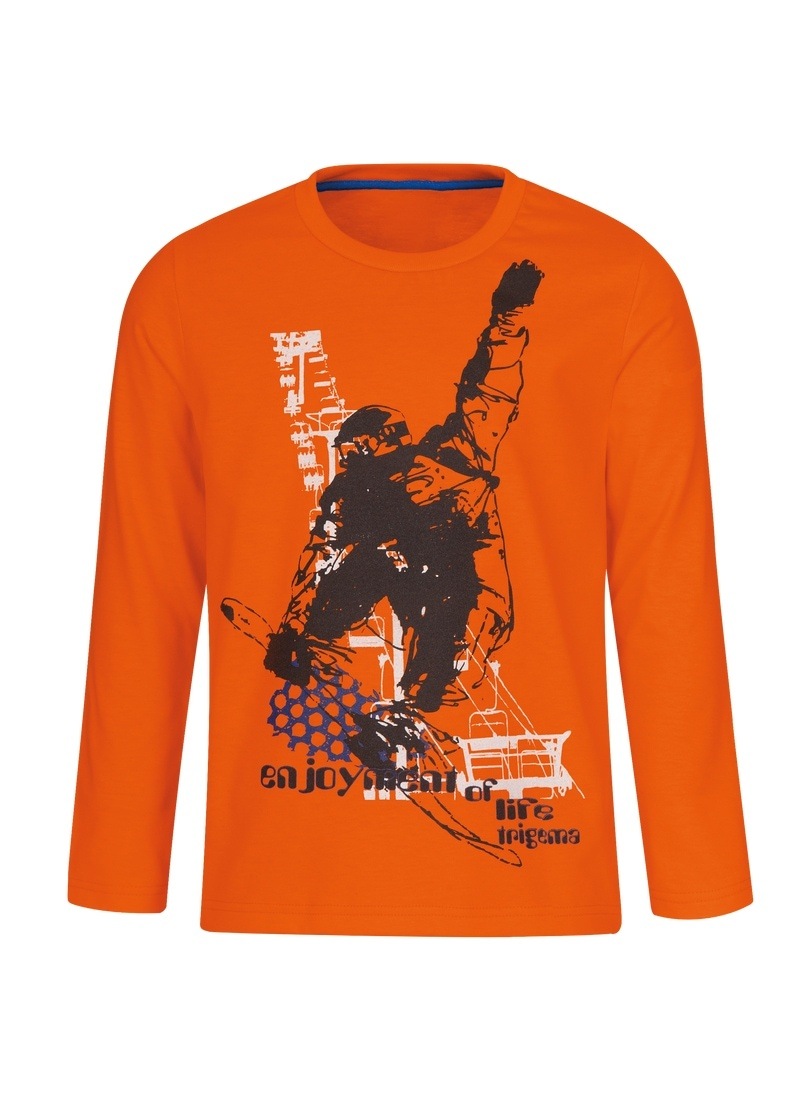 Trigema T-Shirt »TRIGEMA Longsleeve mit Snowboard-Print«, (1 tlg.)