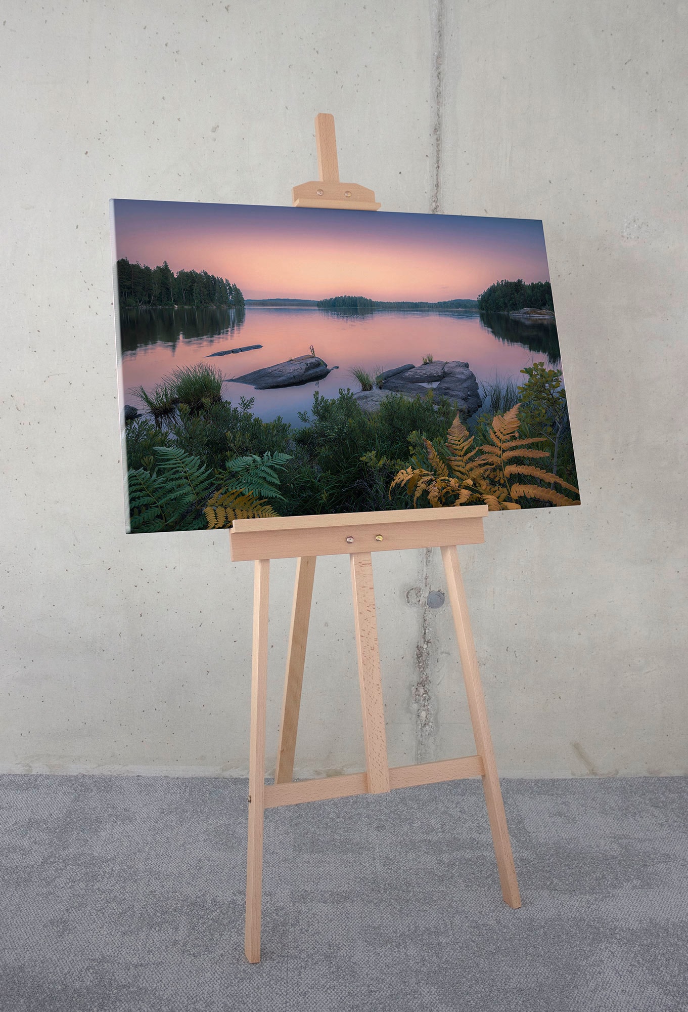 Komar Leinwandbild »Swedish Blues - Größe 90 x 60 cm«, Baum-Blätter-Natur-Berge-Blumen-Foto-Jahreszeiten-Landschaft-Meer-Strand-Palmen, (Packung, 1 St.), Keilrahmenbild mi Echtholzrahmen