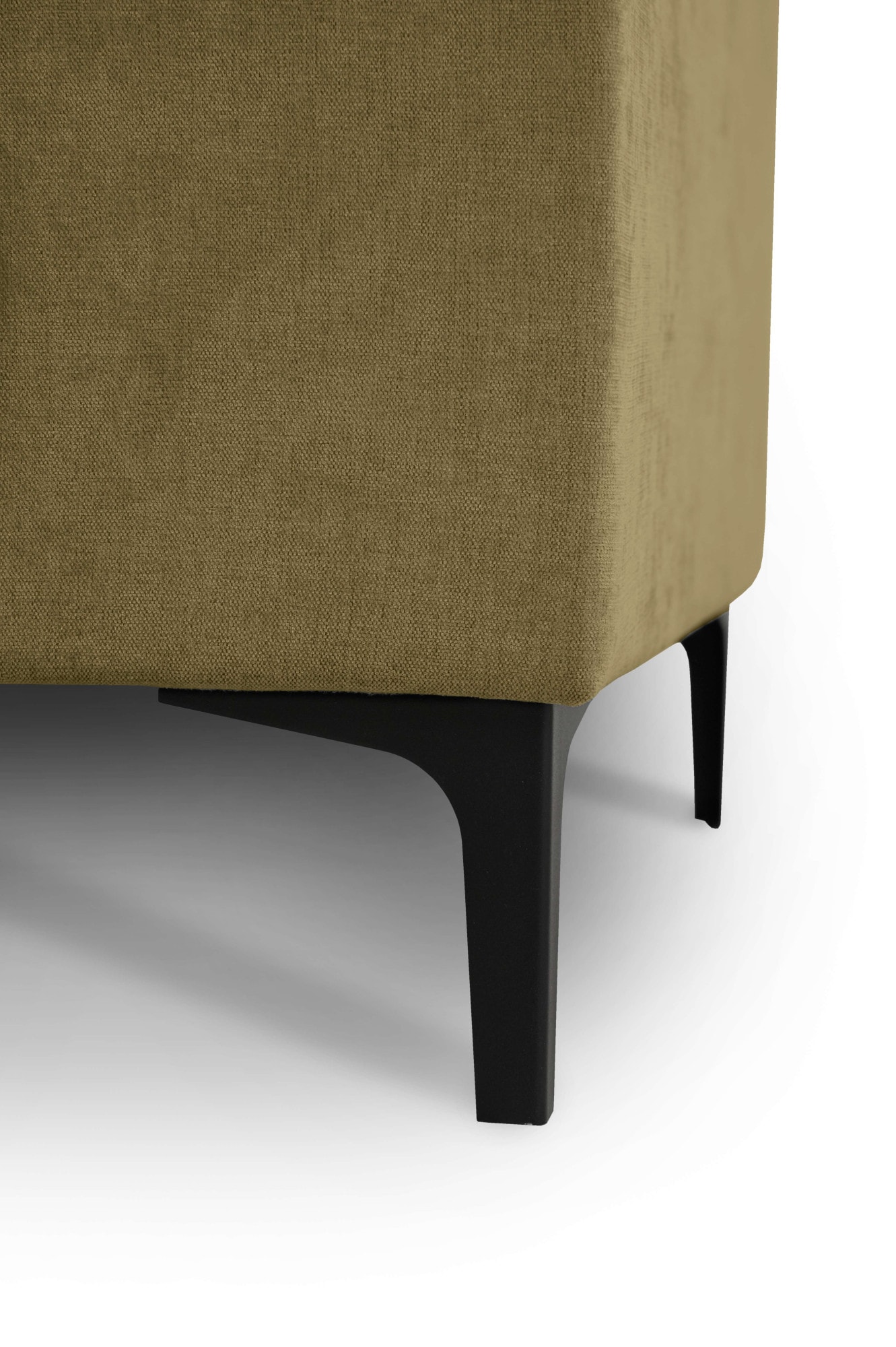 Places of Style Ecksofa »Polsterecke Oland, Struktur, Flachgewebe, Luxus-Microfaser, Boucle«, L-Form, 280 cm, Wellenunterfederung, Skandi-Design, Metallfüße