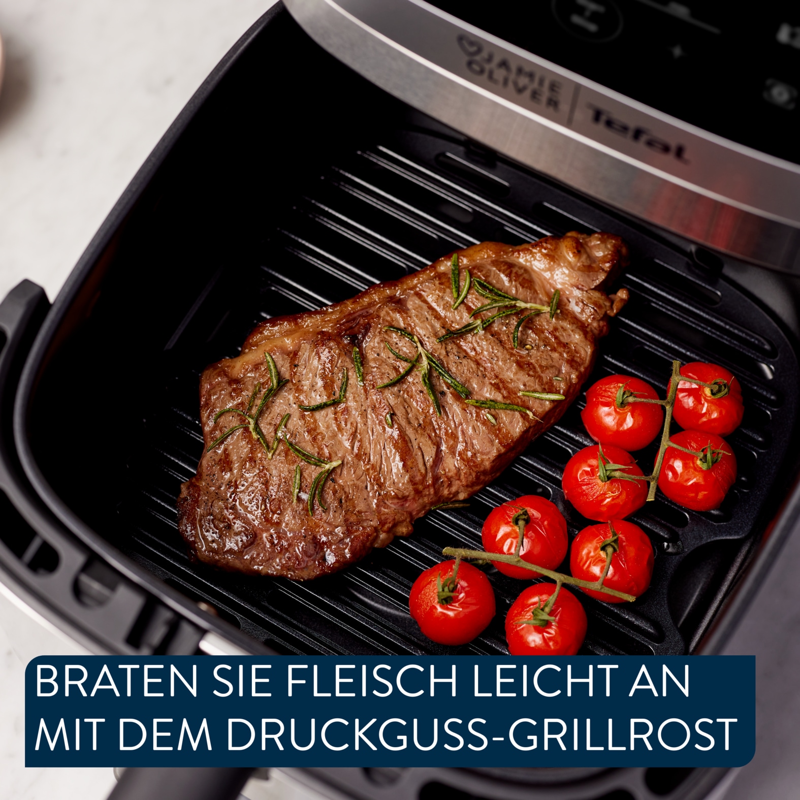 Tefal Heißluftfritteuse »Jamie Oliver by Tefal EY55JD Easy Fry Silence Deluxe«, 1670 W, 10 voreingestellte Programme, digitaler Touchscreen, EY55JD