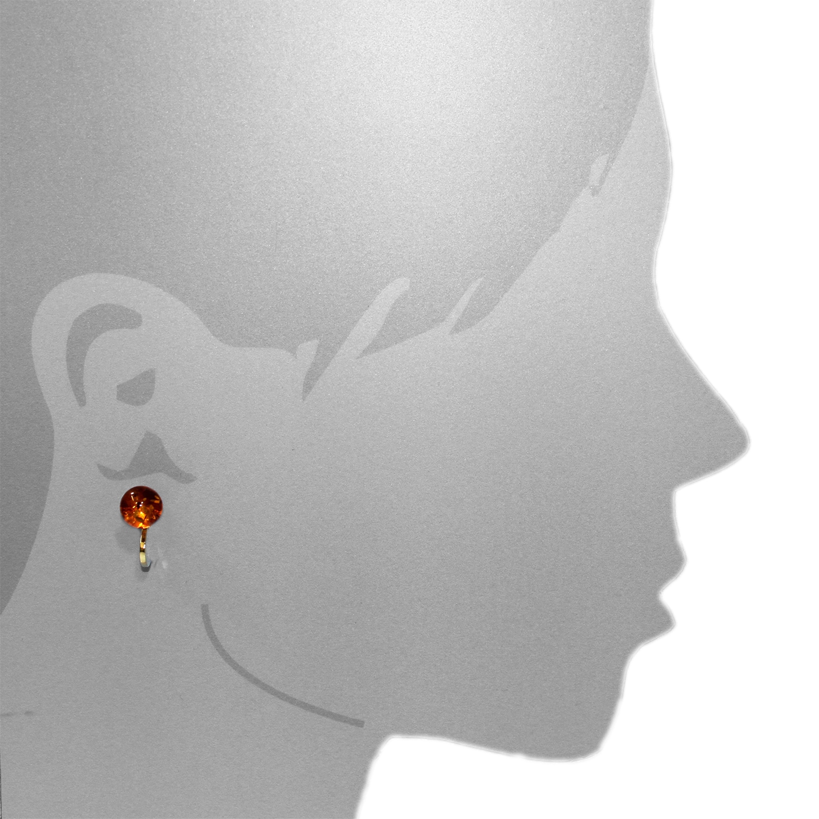 OSTSEE-SCHMUCK Paar Ohrclips »- Kugel 10 mm - Gold 333/000 - Bernstein«