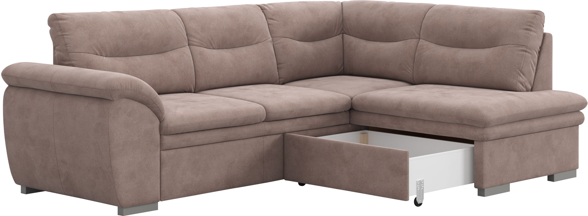 COTTA Ecksofa »Leandra L-Form«, wahlweise mit Bettfunktion & Bettkasten