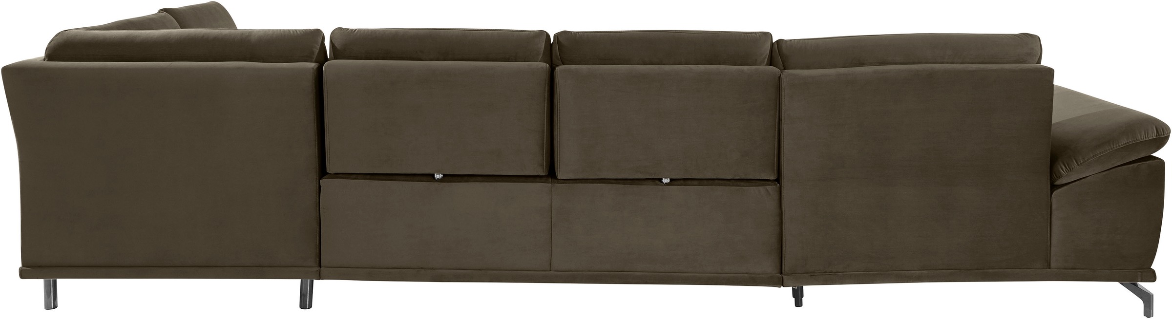 Places of Style Wohnlandschaft »Costello U-Form, mit Sitztiefenverstellung, Armteilverstellung und«, 3 Nierenkissen, optional Bettfunktion und Bettkasten