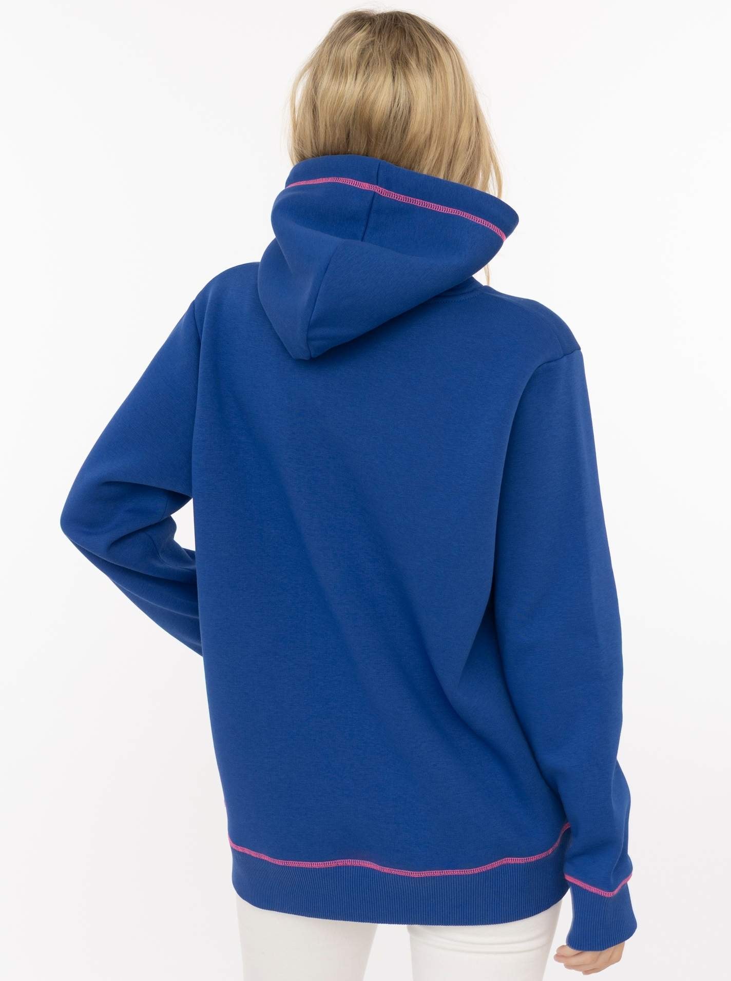 Zwillingsherz Hoodie »"HAPPY"«, bunter Schriftzug aus Frottee, Kapuze mit Kordel, Kängurutasche
