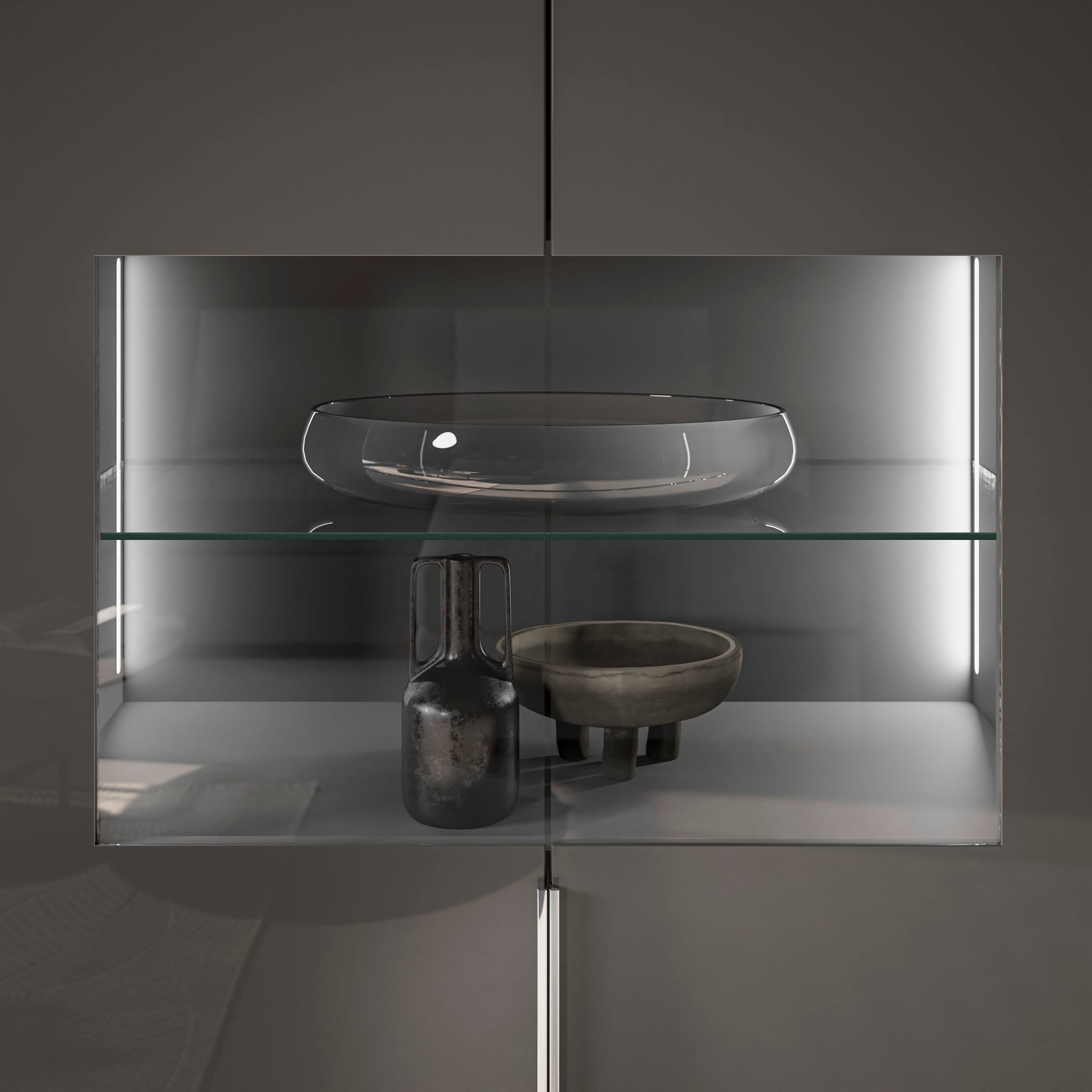 HBZ Vitrine 1 Stk. tlg. Breite 55cm, Glasfronten & Glasoberboden