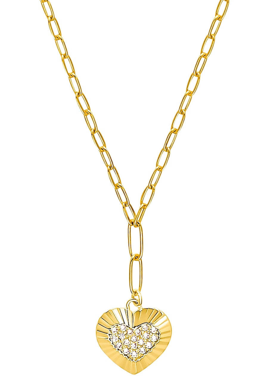 Amor Kette mit Anhänger »Herz, 2032781«, mit Zirkonia (synth.)