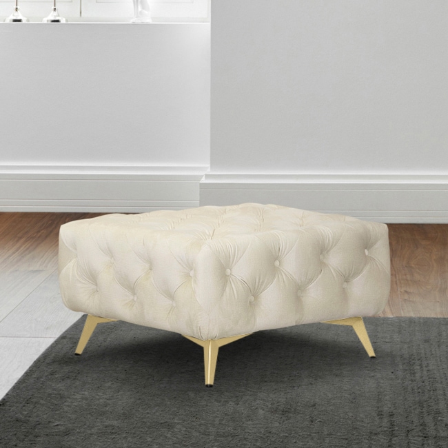 Leonique Polsterhocker »Amaury«, Chesterfield-Optik, Breite 80cm, Fußfarbe wählbar
