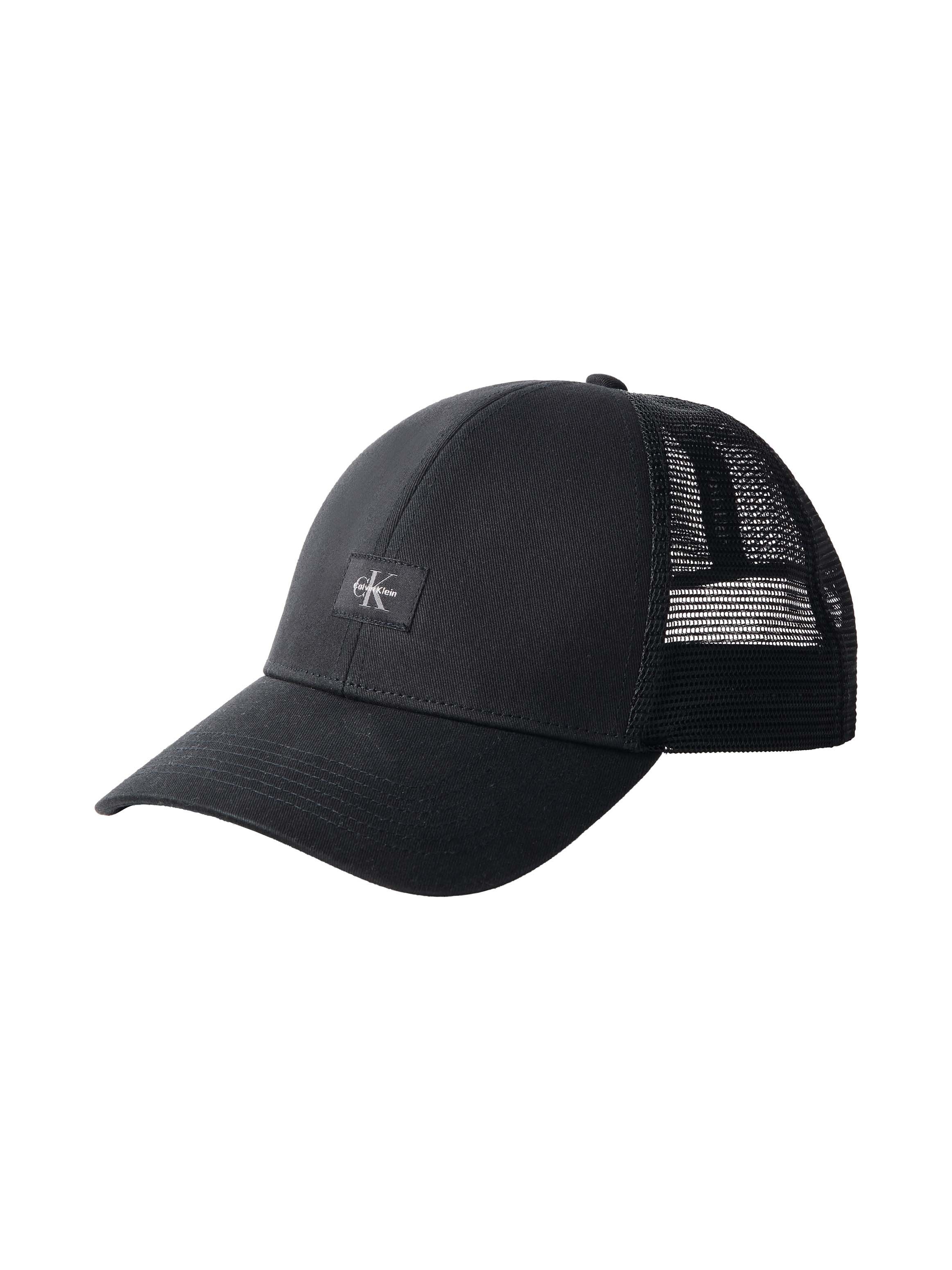 Calvin Klein Jeans Trucker Cap »MONOLOGO WOVEN PATCH TRUCKER« Netzeinsatz, Größe individuell verstellbar