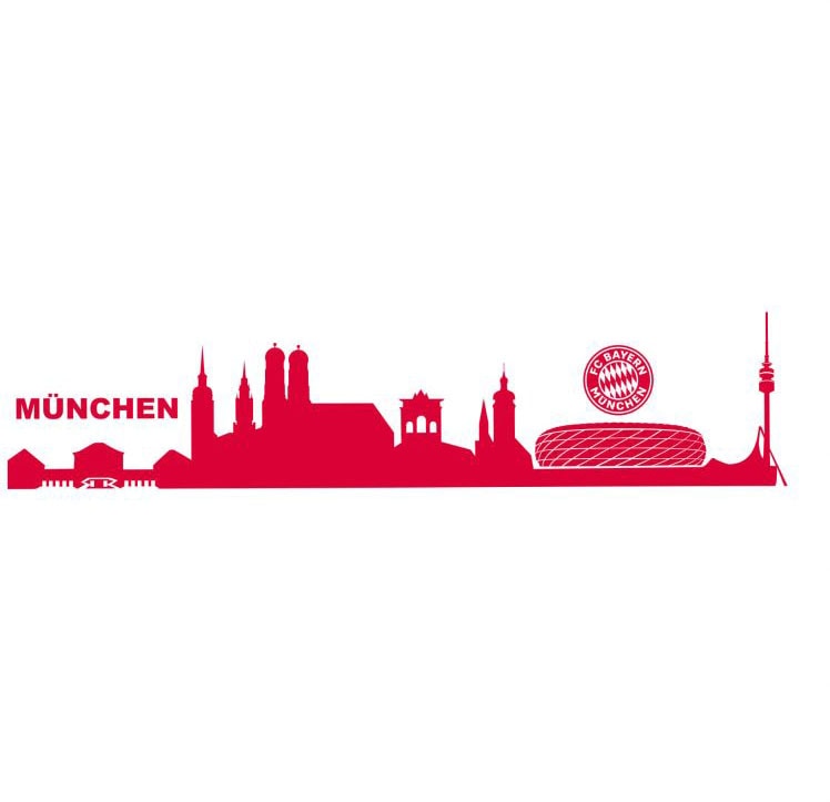 Wall-Art Wandtattoo »Fußball München Skyline mit Logo«, (1 St.), selbstklebend, entfernbar