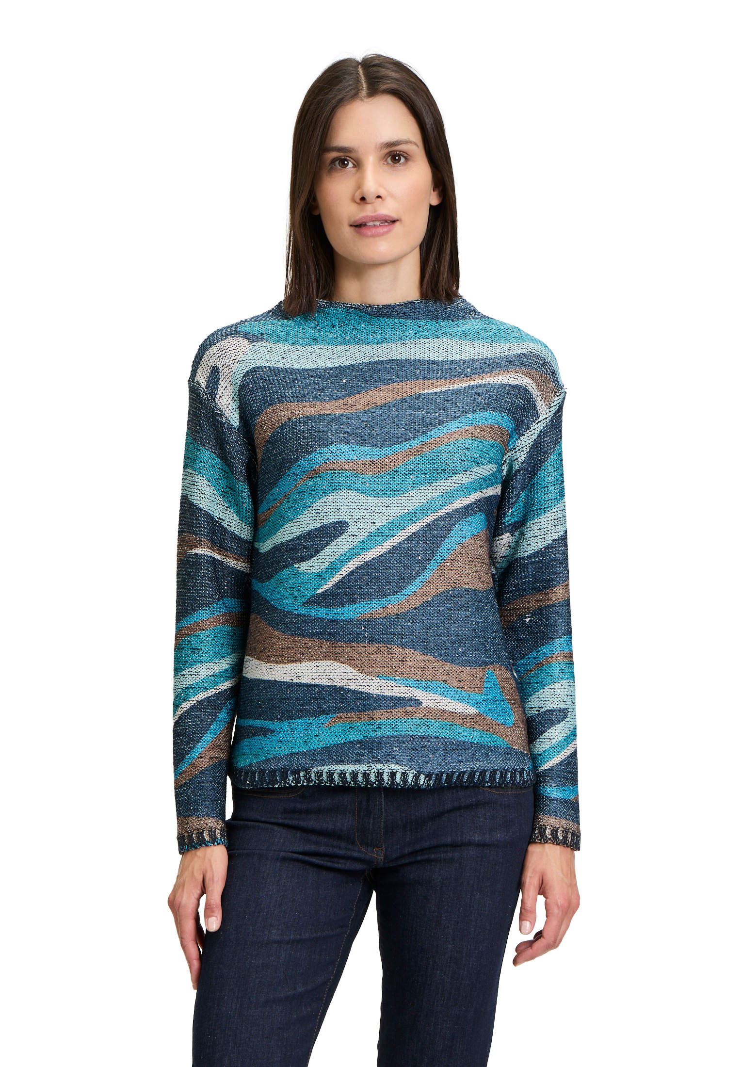Betty Barclay Rundhalspullover »Grobstrick-Pullover mit Print«